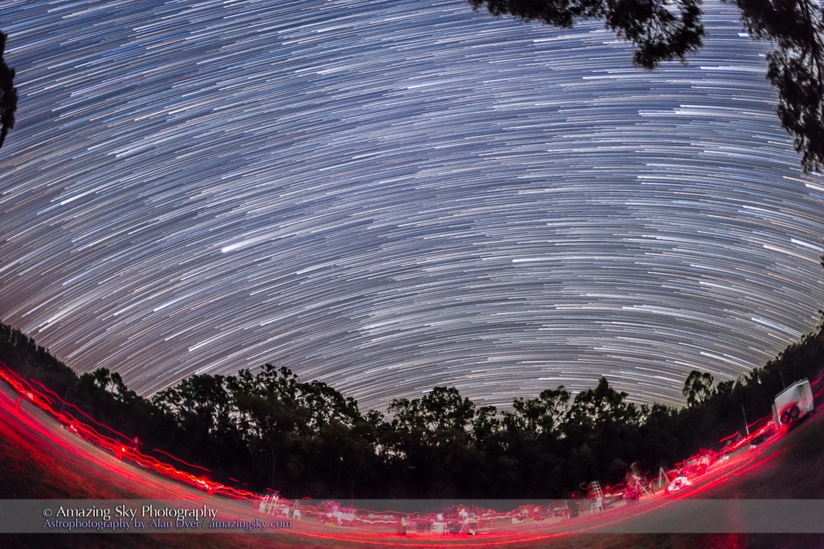 Canon EOS 6D + Canon EF 15mm F2.8 Fisheye sample photo. Southern sky star trails - ozsky looking north photography