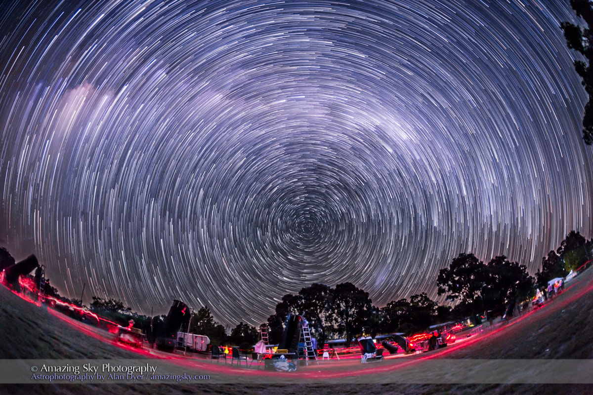 Canon EOS 6D + Canon EF 15mm F2.8 Fisheye sample photo. Southern sky star trails - ozsky looking south photography