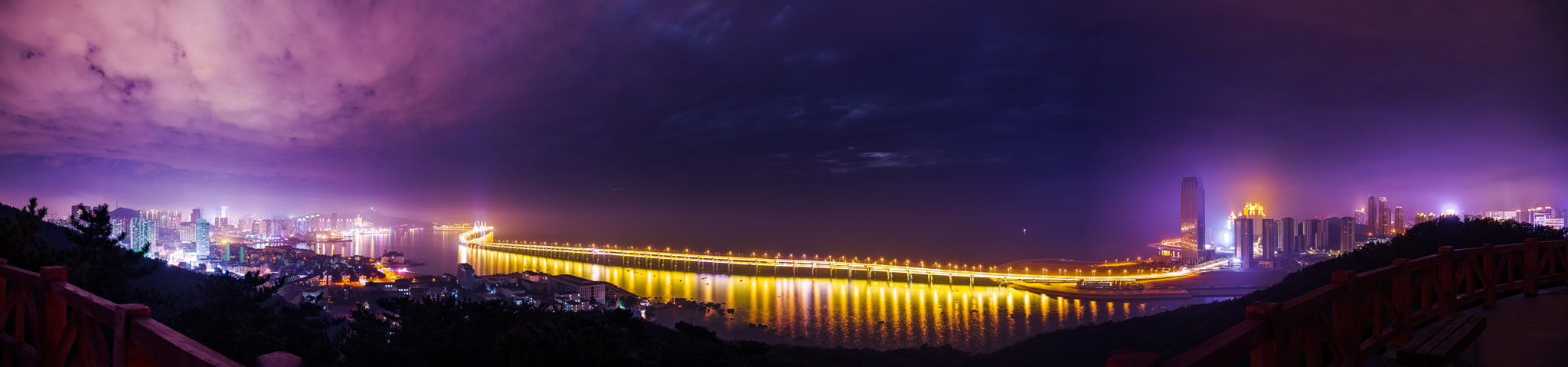 Pentax K-01 sample photo. Panorama - xinghai bay bridge photography