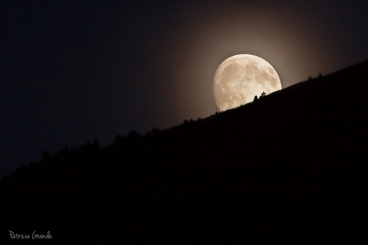 Canon EF-S 55-250mm F4-5.6 IS sample photo. Waxing moon photography