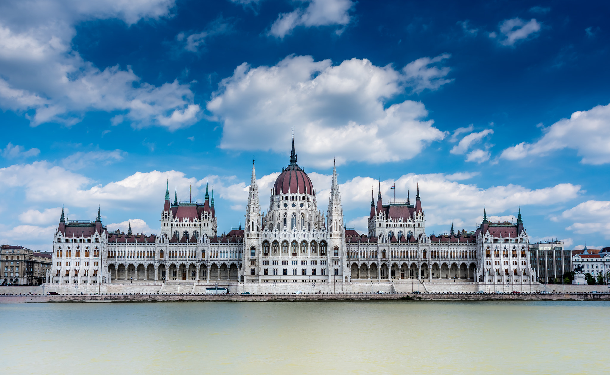 Nikon D810 + Nikon AF Nikkor 24mm F2.8D sample photo. Budapest parliament by day photography