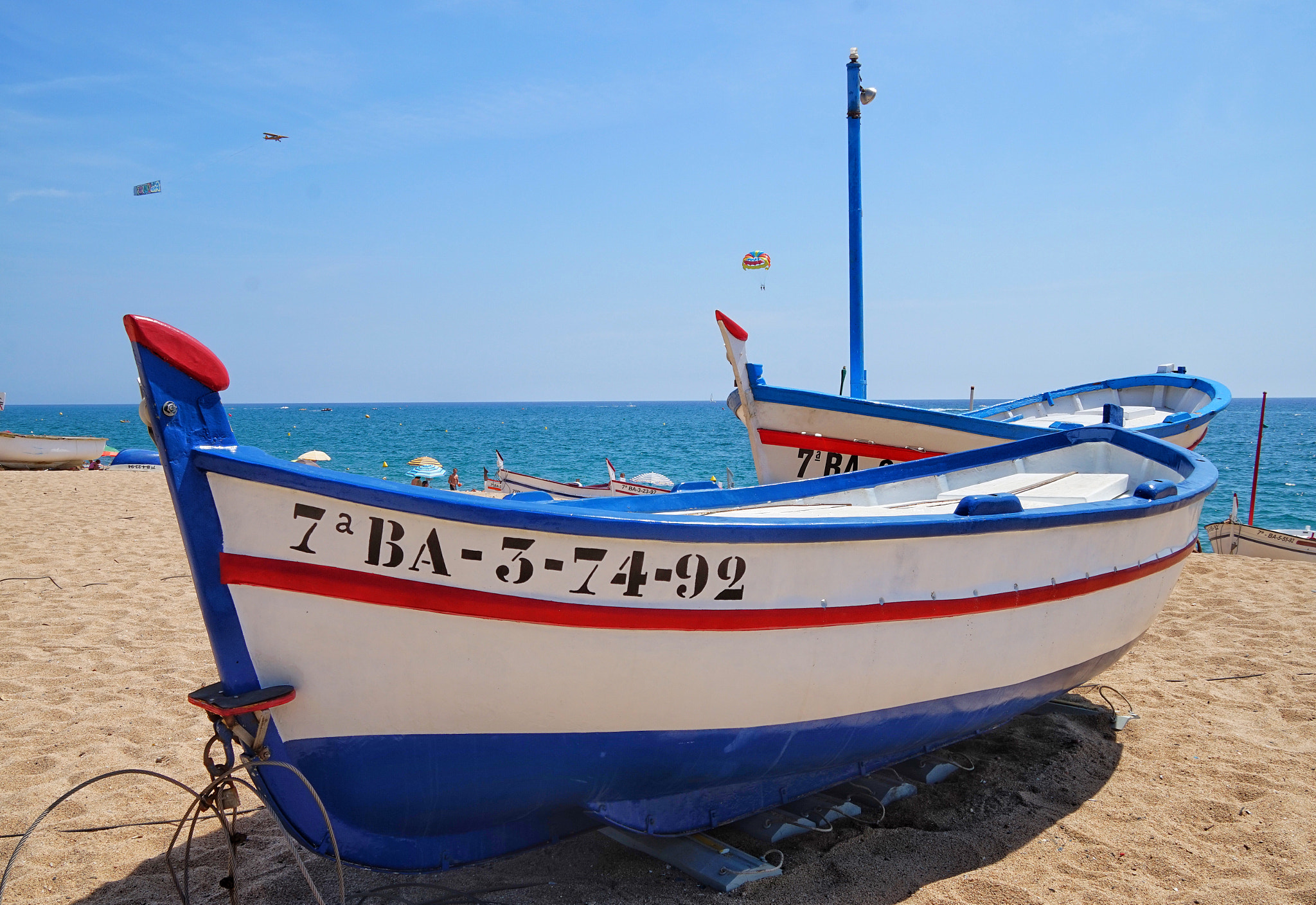 Sony Alpha QX1 sample photo. Fishing boats in calella photography