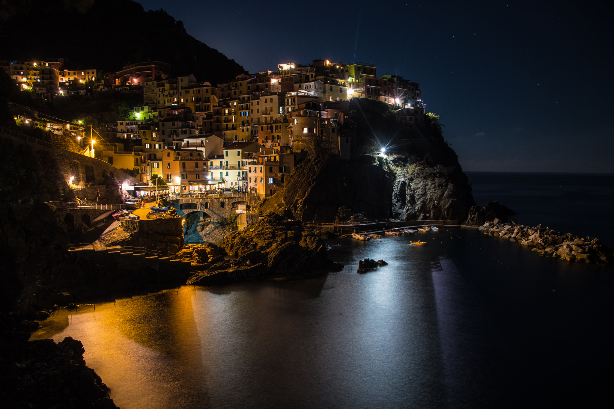 Nikon D500 sample photo. Manarola night photography