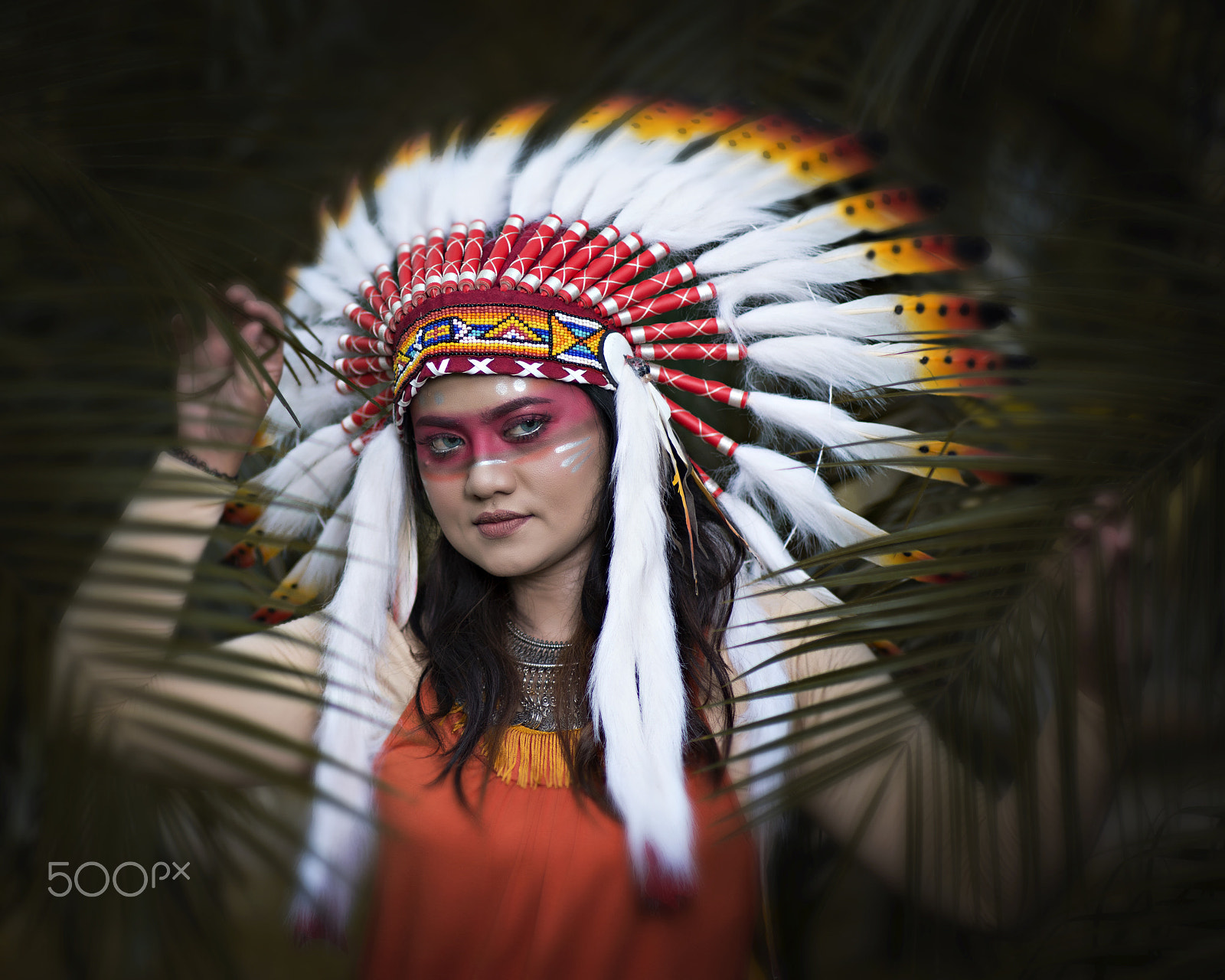 Nikon D800E + Sigma 85mm F1.4 EX DG HSM sample photo. Red indian lady photography