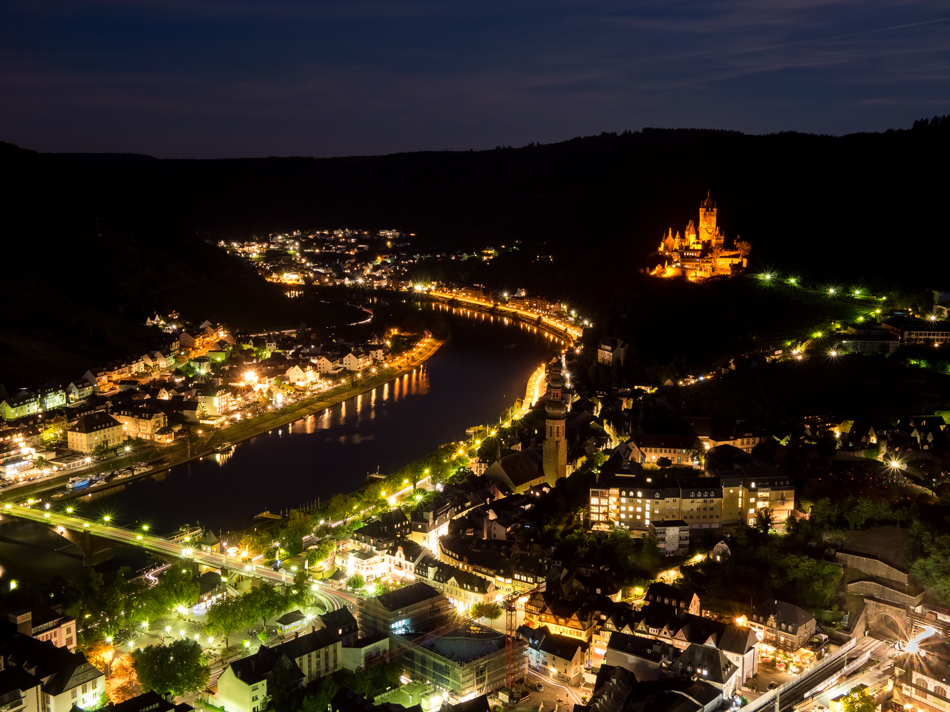 Panasonic Lumix DMC-GH4 + Panasonic Lumix G 20mm F1.7 ASPH sample photo. Cochem at night photography