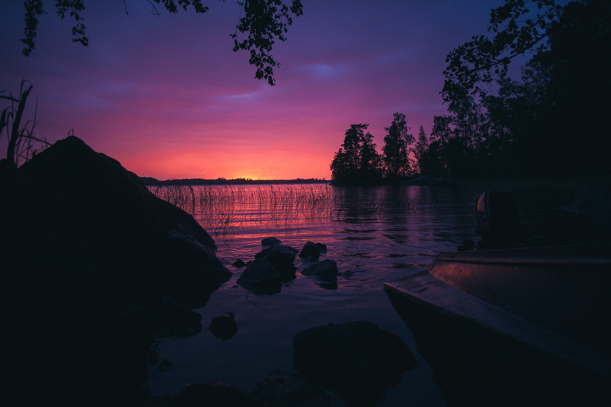 Canon EOS 5D Mark II + Canon EF 24mm F2.8 sample photo. Sunset on vuoksa photography