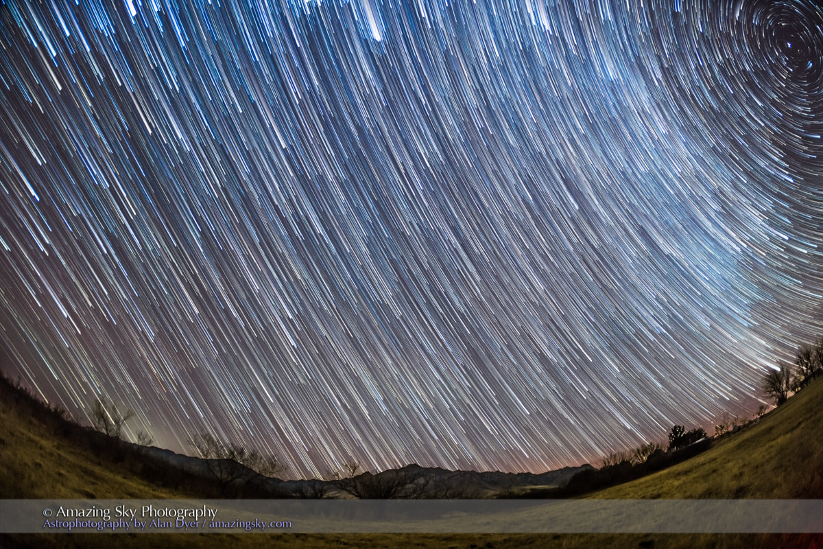 Canon EOS 6D + Canon EF 15mm F2.8 Fisheye sample photo. Arizona star trails - setting looking west photography