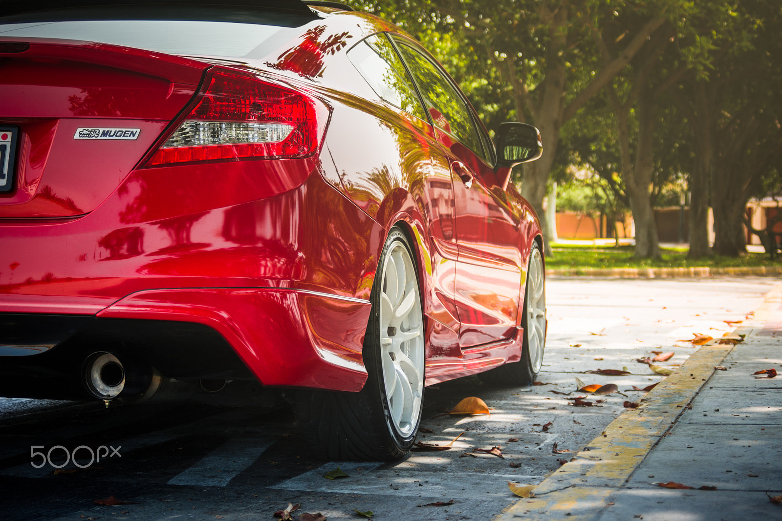 AF Zoom-Nikkor 28-80mm f/3.3-5.6G sample photo. Honda civic, lady in red. photography