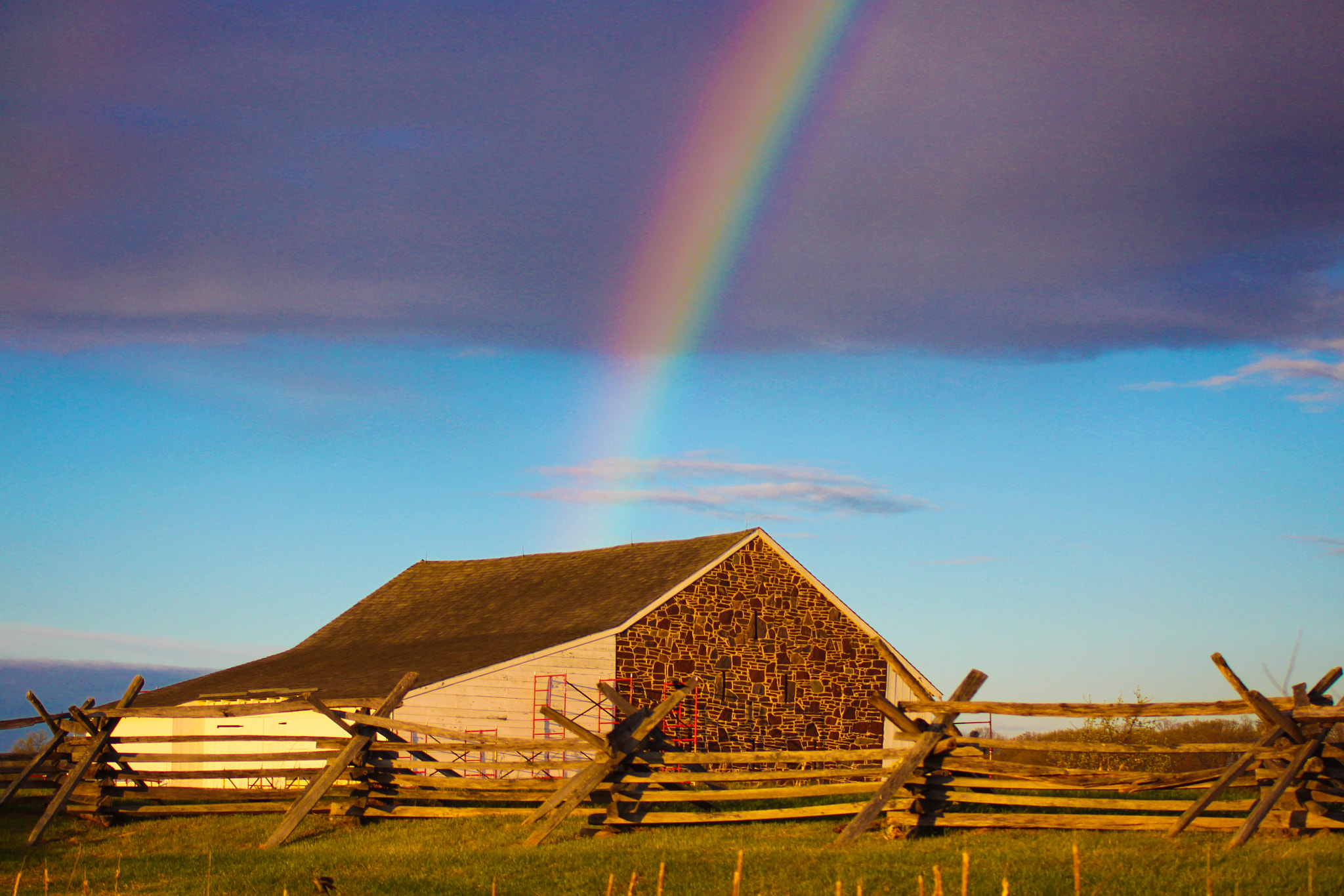 Canon EF 55-200mm f/4.5-5.6 sample photo. Rainbow over gettysburg photography