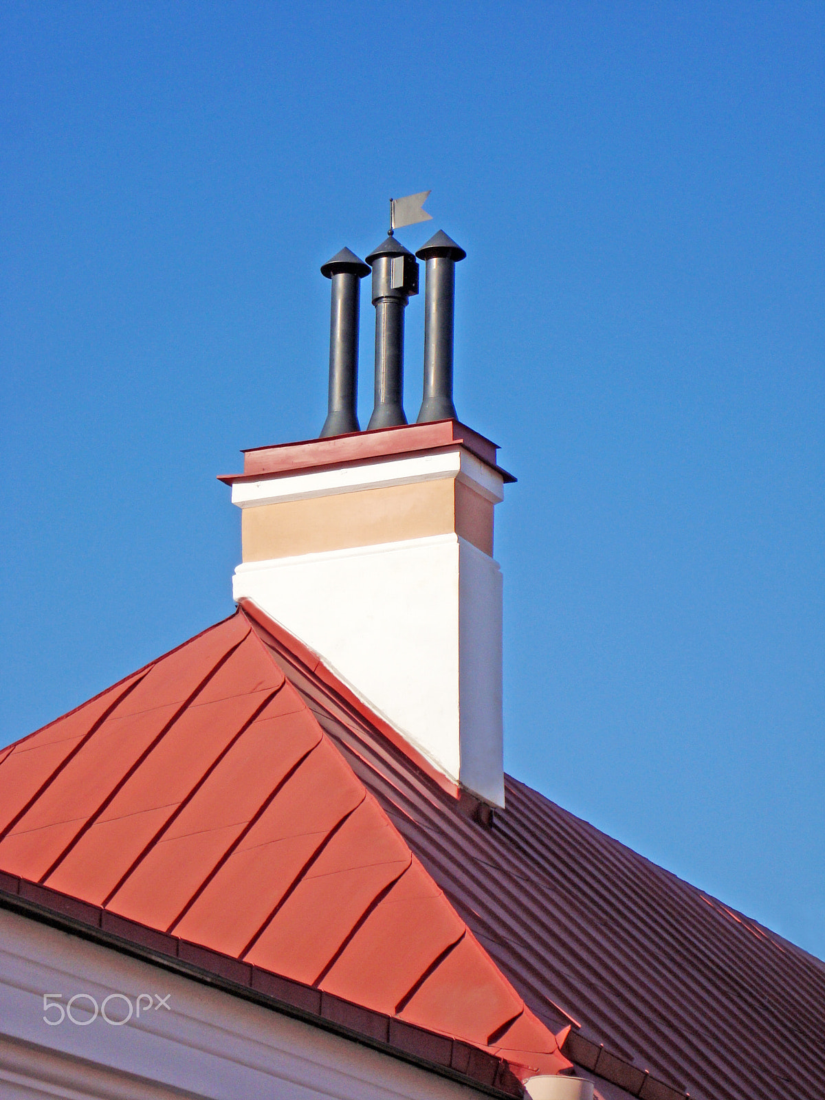 Sony Cyber-shot DSC-W110 sample photo. Fragment of house with smokestack. photography