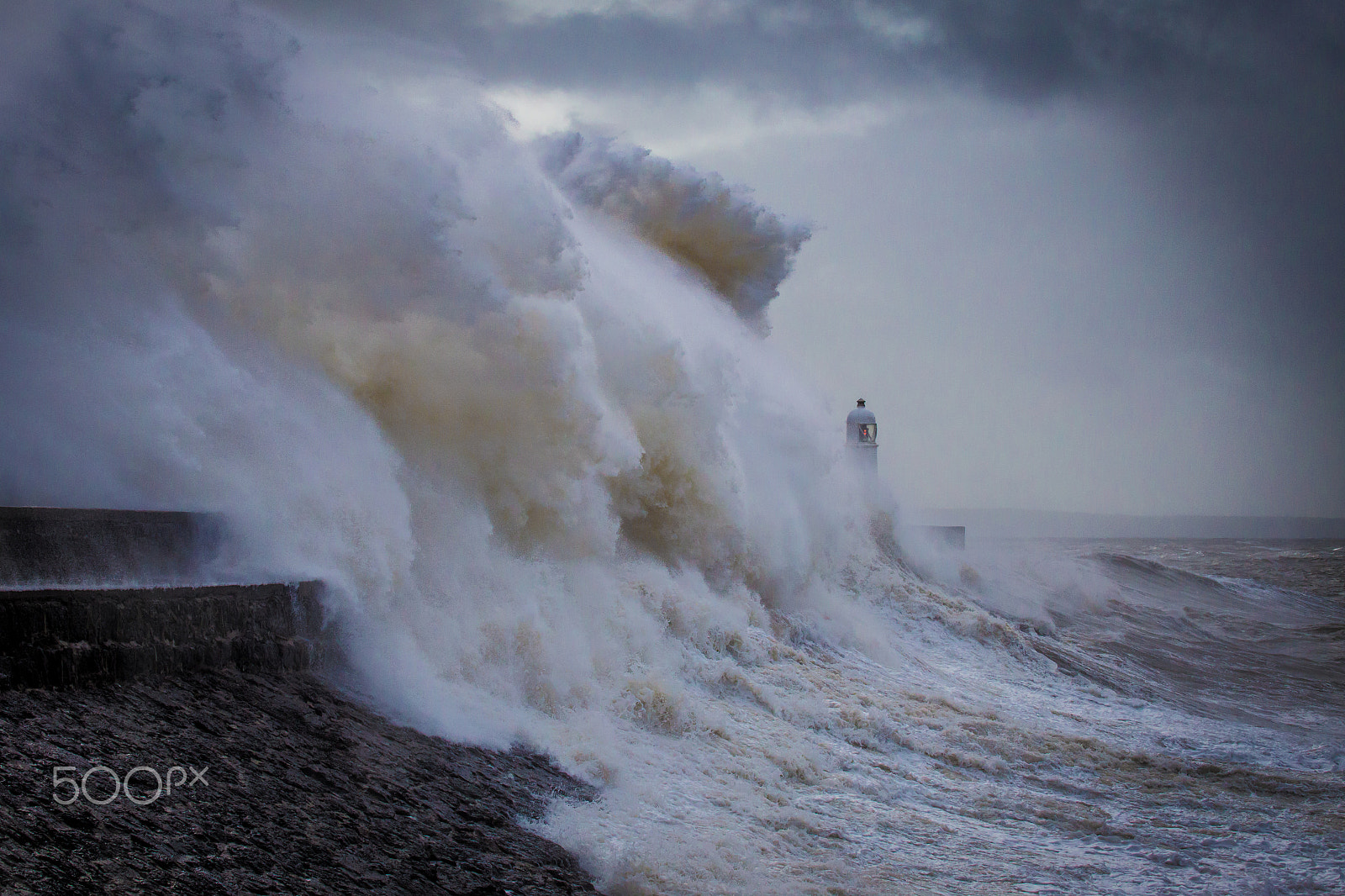 Canon EOS 6D sample photo. Porthcawl lighthouse in a storm photography