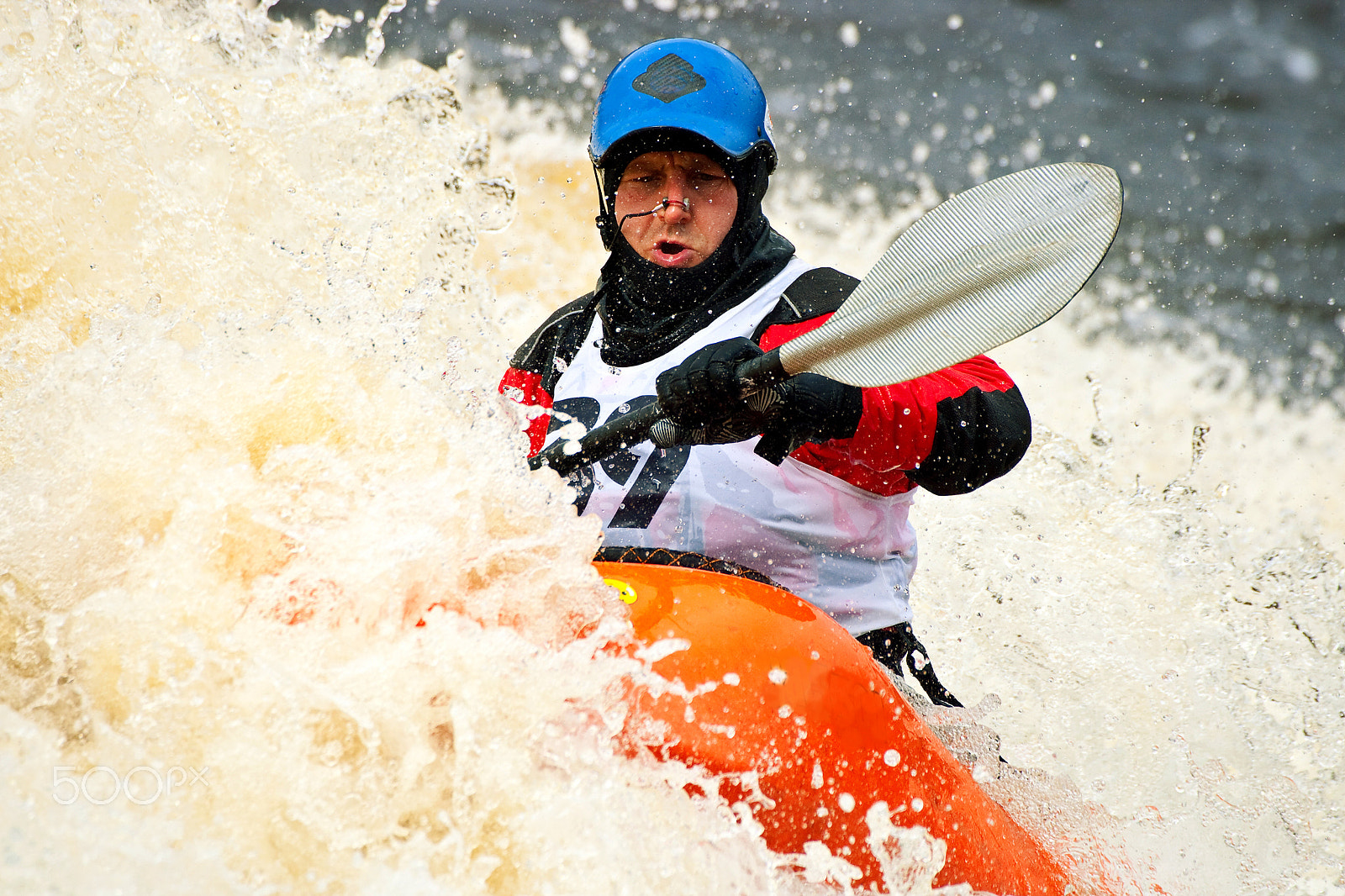 Canon EOS-1D Mark III sample photo. Freestyle kayak on whitewater photography