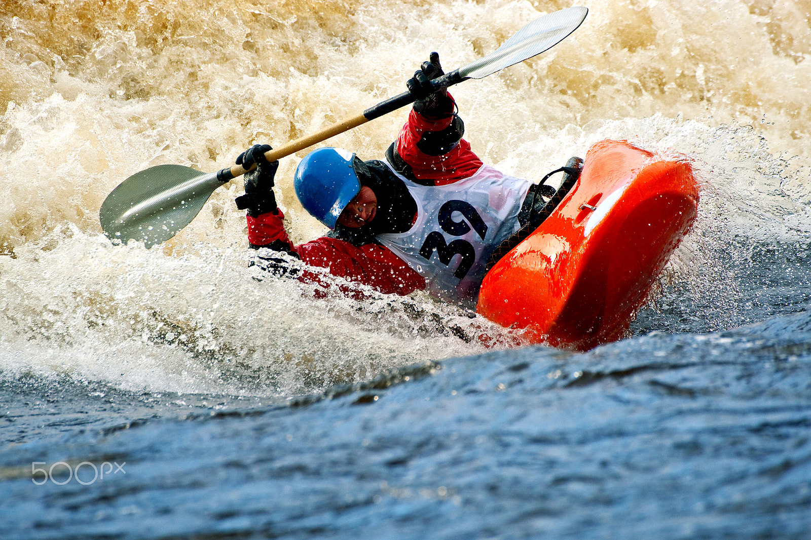 Canon EOS-1D Mark III sample photo. Freestyle kayak on whitewater photography