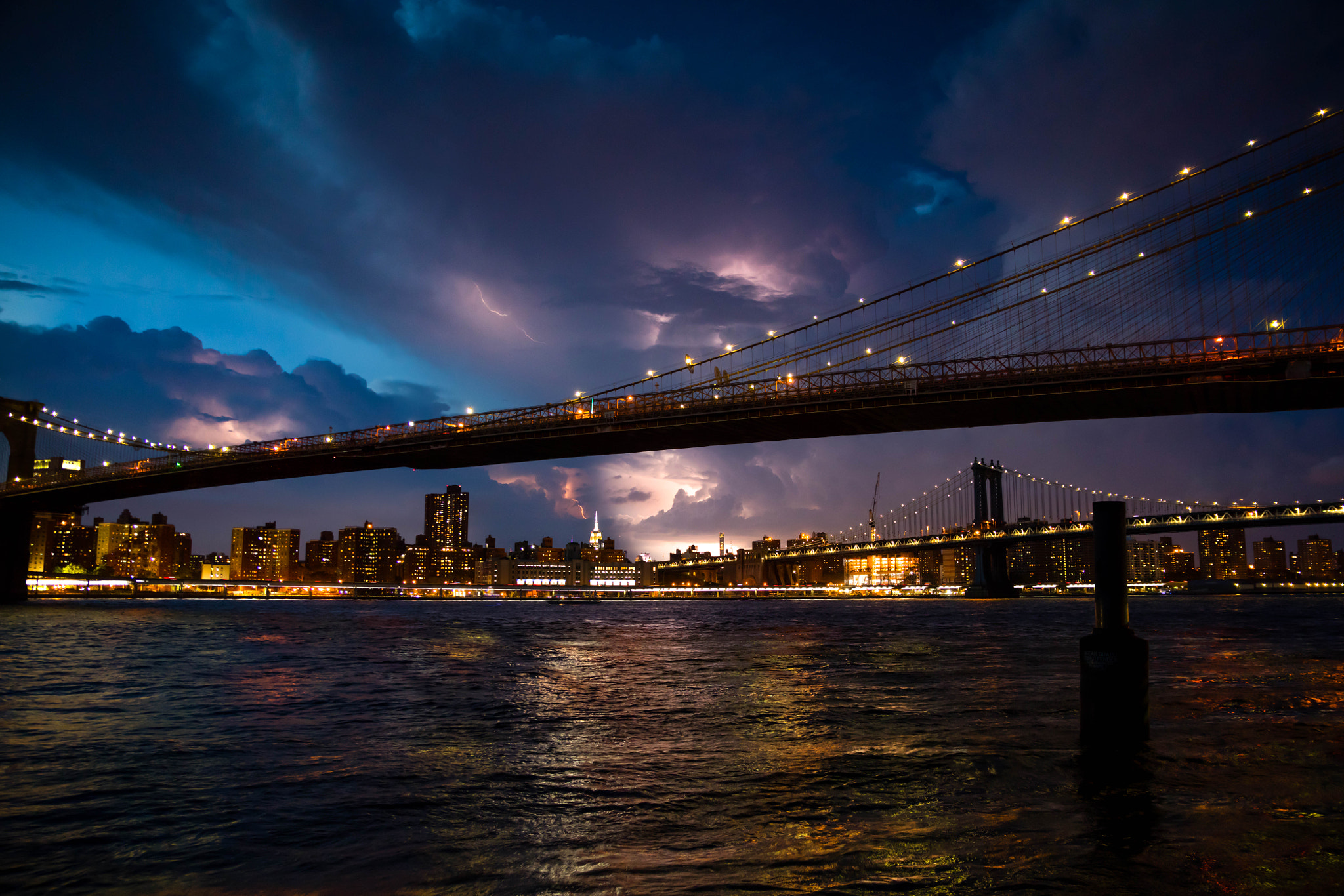 Sigma 24-70mm F2.8 EX DG Macro sample photo. East river light show photography