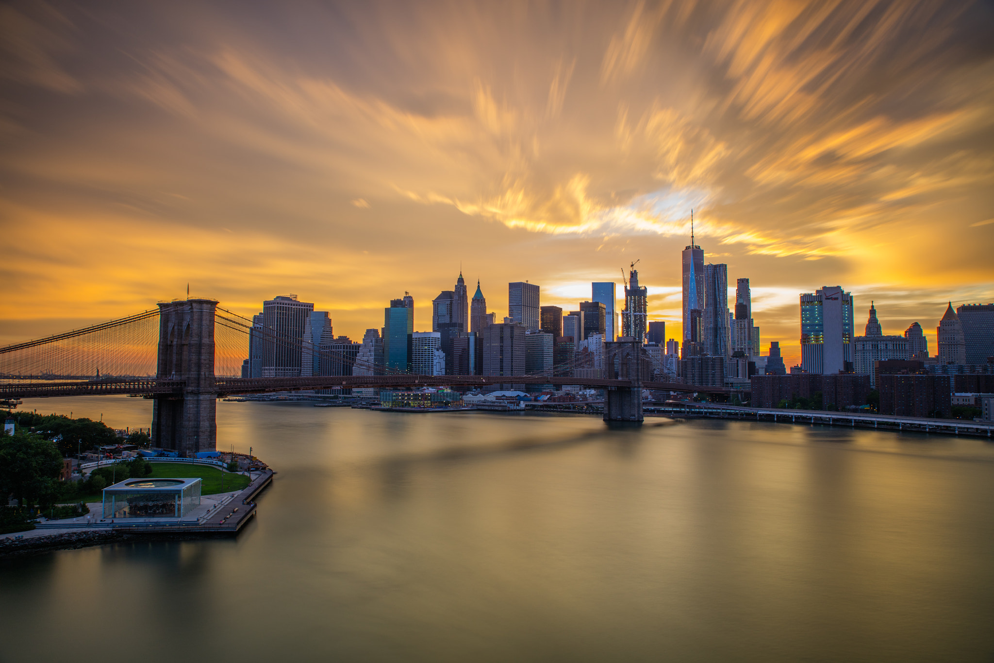 Sigma 24-70mm F2.8 EX DG Macro sample photo. Brooklyn bridge sunset photography