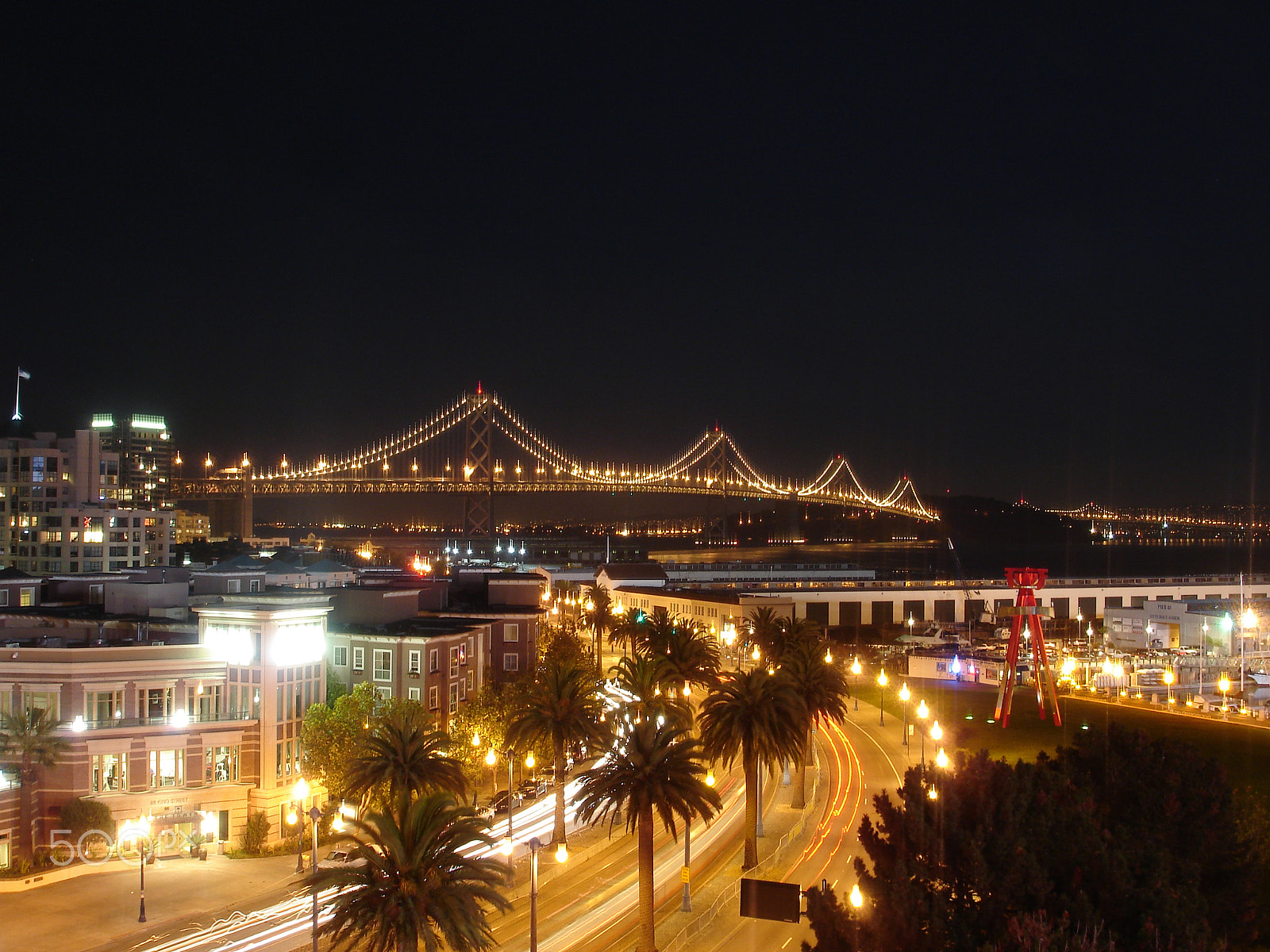 Sony DSC-W7 sample photo. Bay bridge and traffic photography