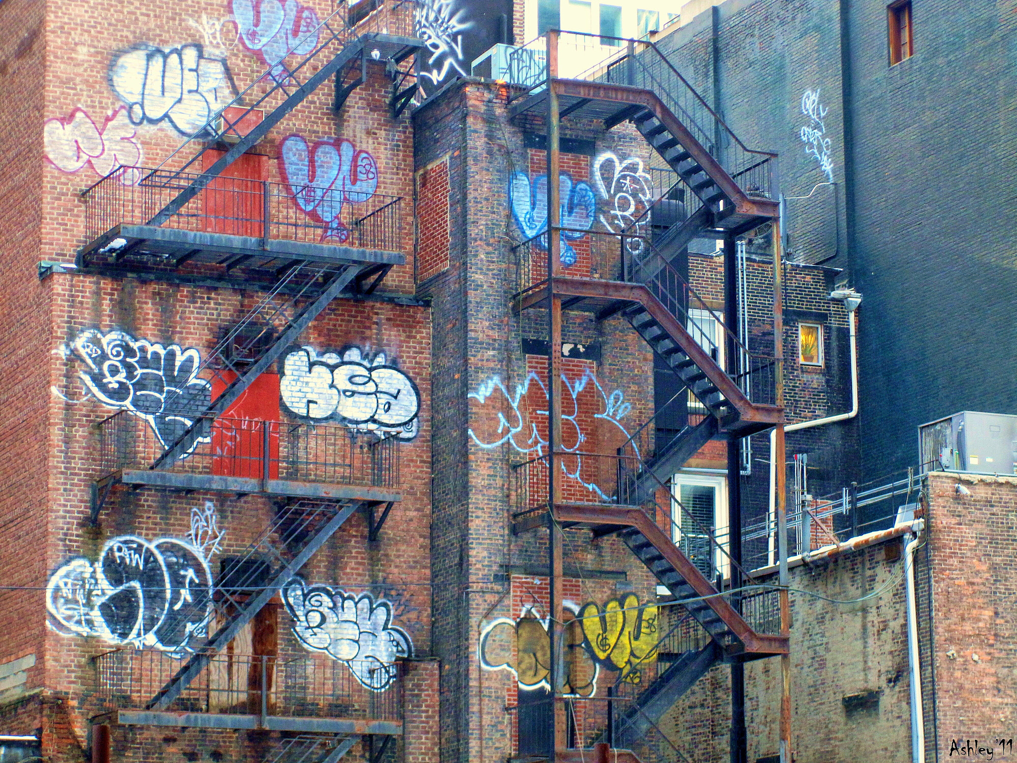 Canon PowerShot SD970 IS (Digital IXUS 990 IS / IXY Digital 830 IS) sample photo. Graffiti on building, nyc photography
