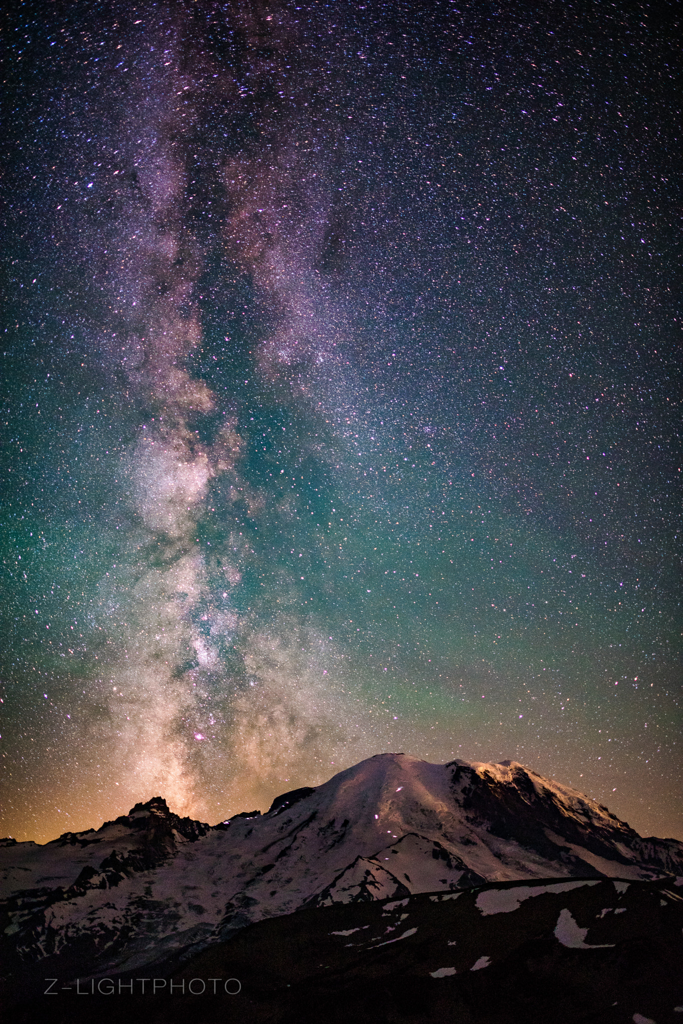 Nikon D750 + Nikon AF-S Nikkor 24mm F1.4G ED sample photo. Milky way - sunrise lodge, mount rainier photography