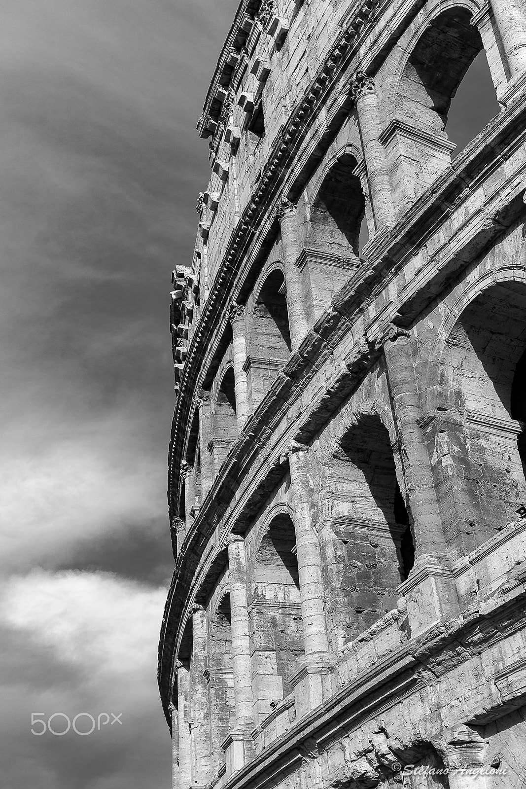 Canon EF 28-105mm f/3.5-4.5 USM sample photo. Colosseum black and white photography