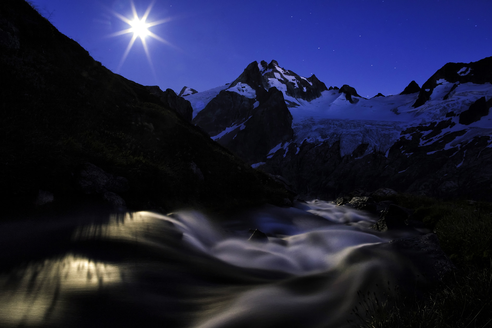 Samyang 12mm F2.8 ED AS NCS Fisheye sample photo. Mountain moonlight photography