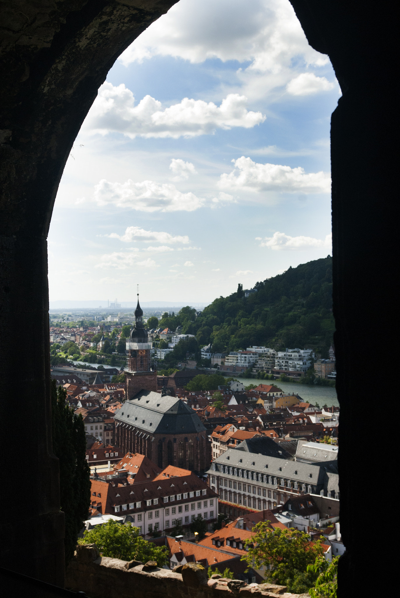 Nikon D200 + Sigma 18-50mm F2.8 EX DC Macro sample photo. Heidelberg cityscape from castle window photography