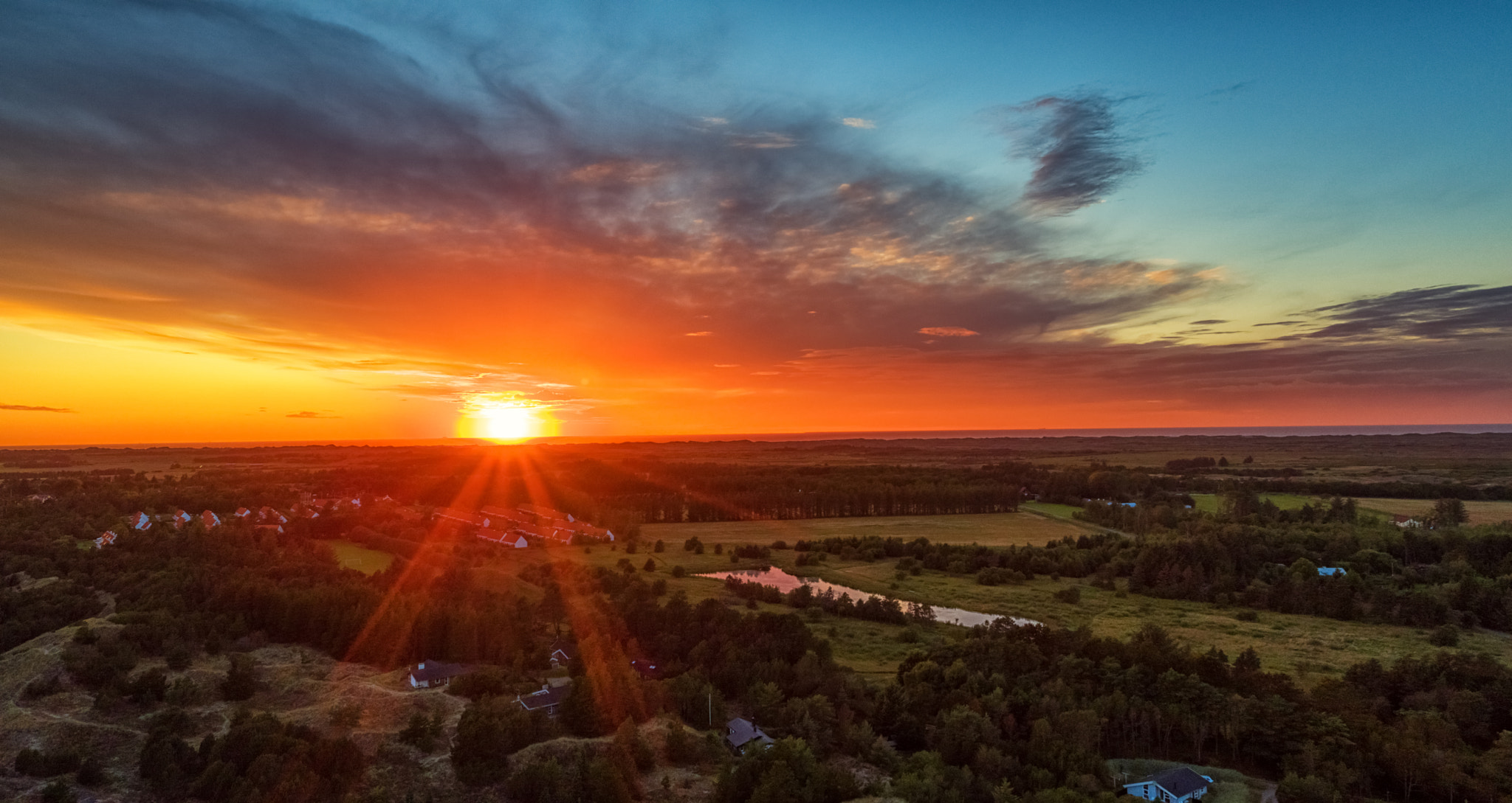 DJI FC550 sample photo. Aerial photo of sunset photography
