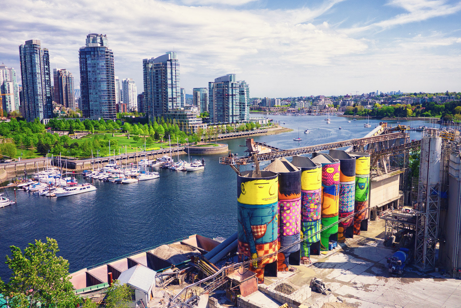 Panasonic Lumix DMC-GX1 + LUMIX G 14/F2.5 II sample photo. Granville island silos photography