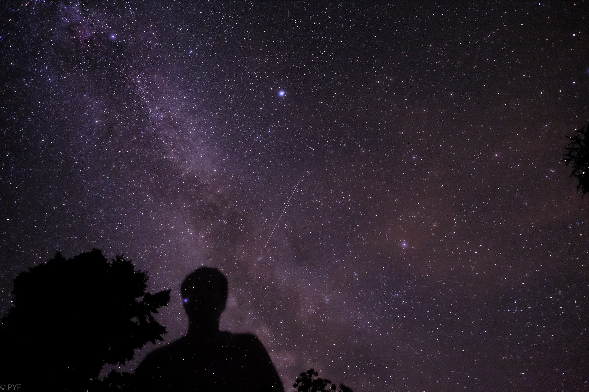 Fujifilm X-M1 + Fujifilm XF 14mm F2.8 R sample photo. Friend, milky way and meteor photography