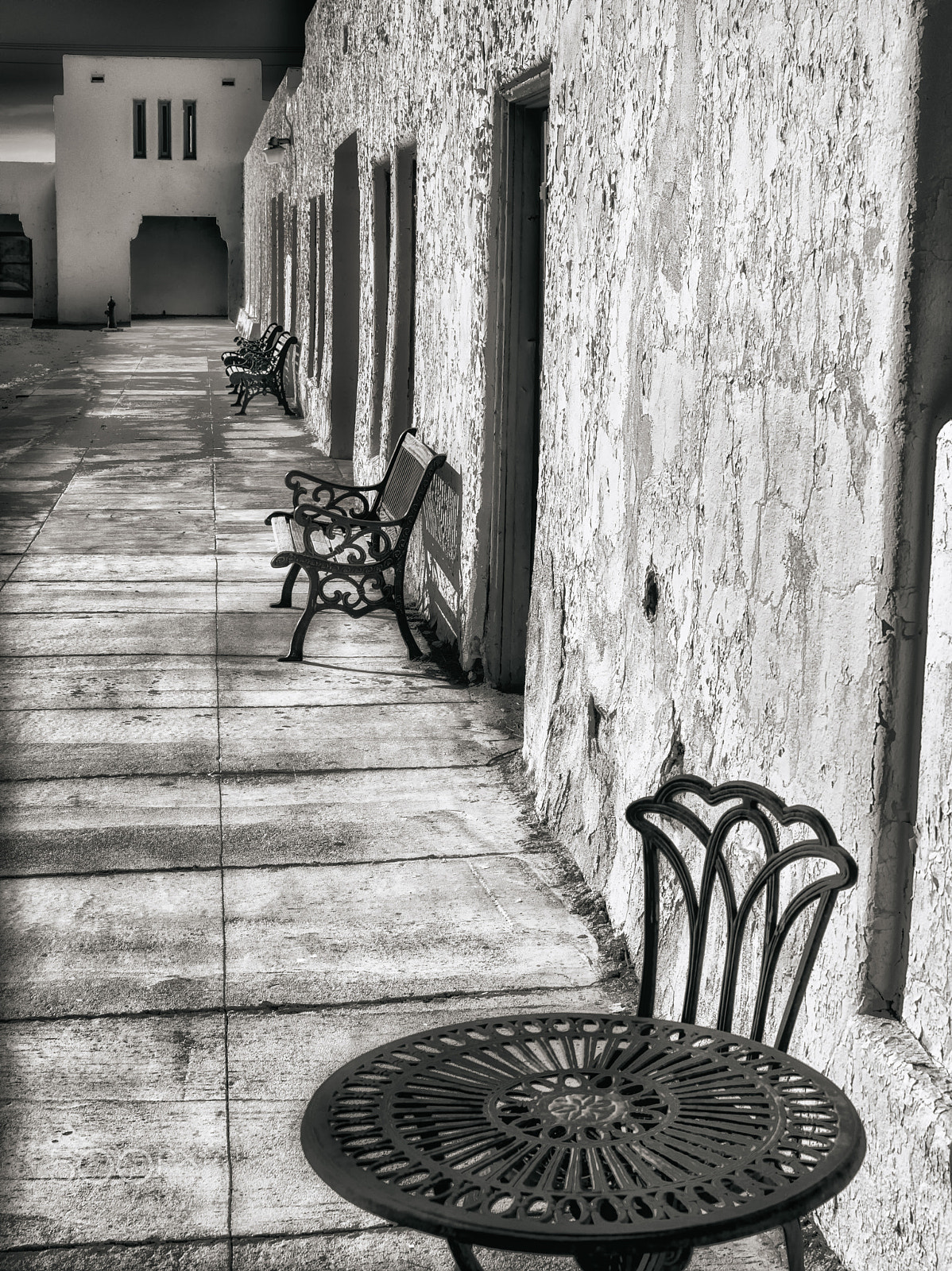 Pentax 645D sample photo. Table & chairs, amargosa opera house, amargosa, ca photography