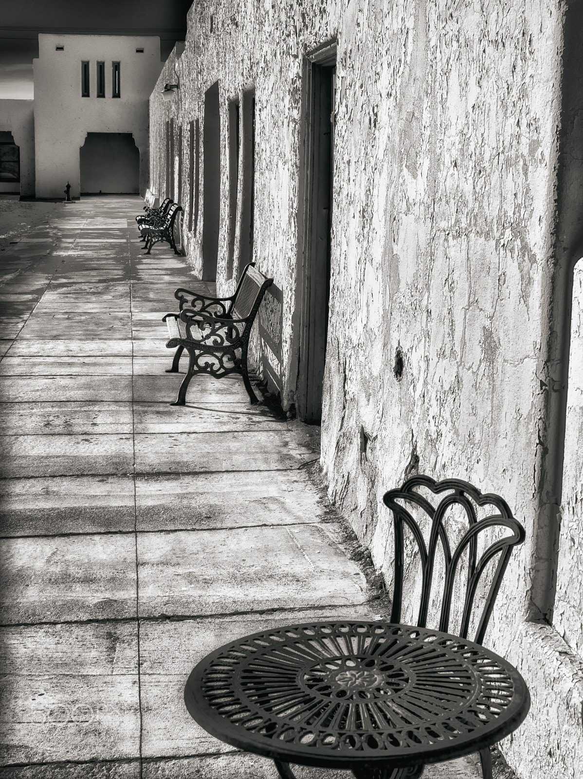 smc PENTAX-FA 645 45-85mm F4.5 sample photo. Table & chairs, amargosa opera house, amargosa, ca photography