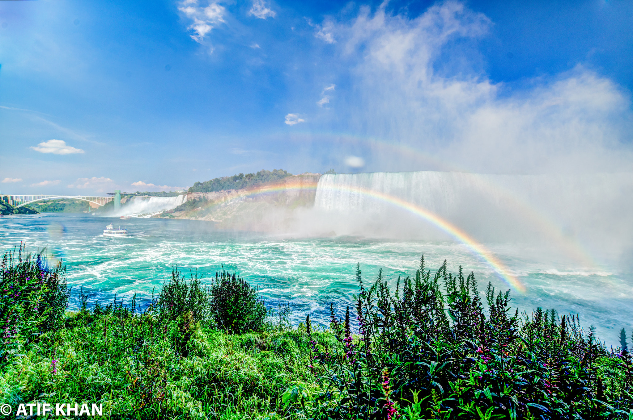 Sigma 10-20mm F3.5 EX DC HSM sample photo. Double rainbow at niagara falls photography