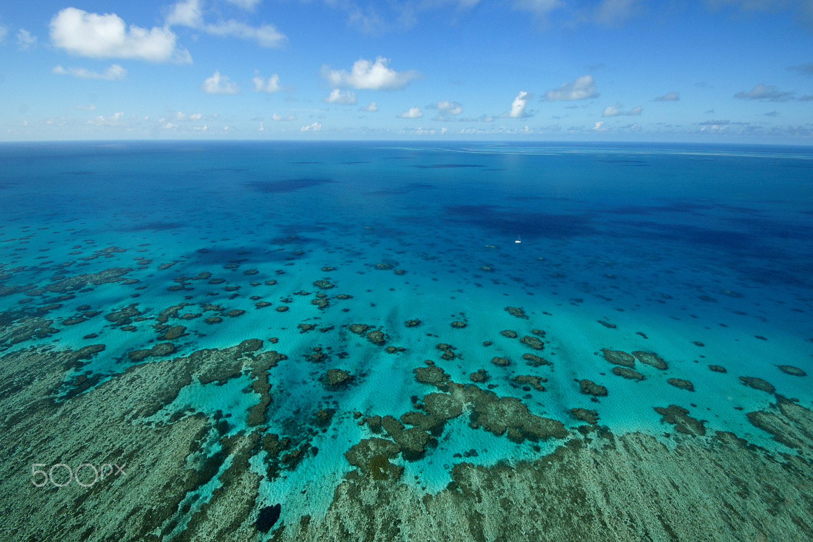 Sony Alpha DSLR-A700 sample photo. The great barrier reef from above. photography