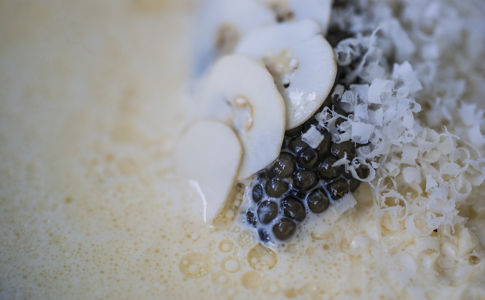 MACRO 50mm F2.8 sample photo. Caviar, with sliced nuts. photography