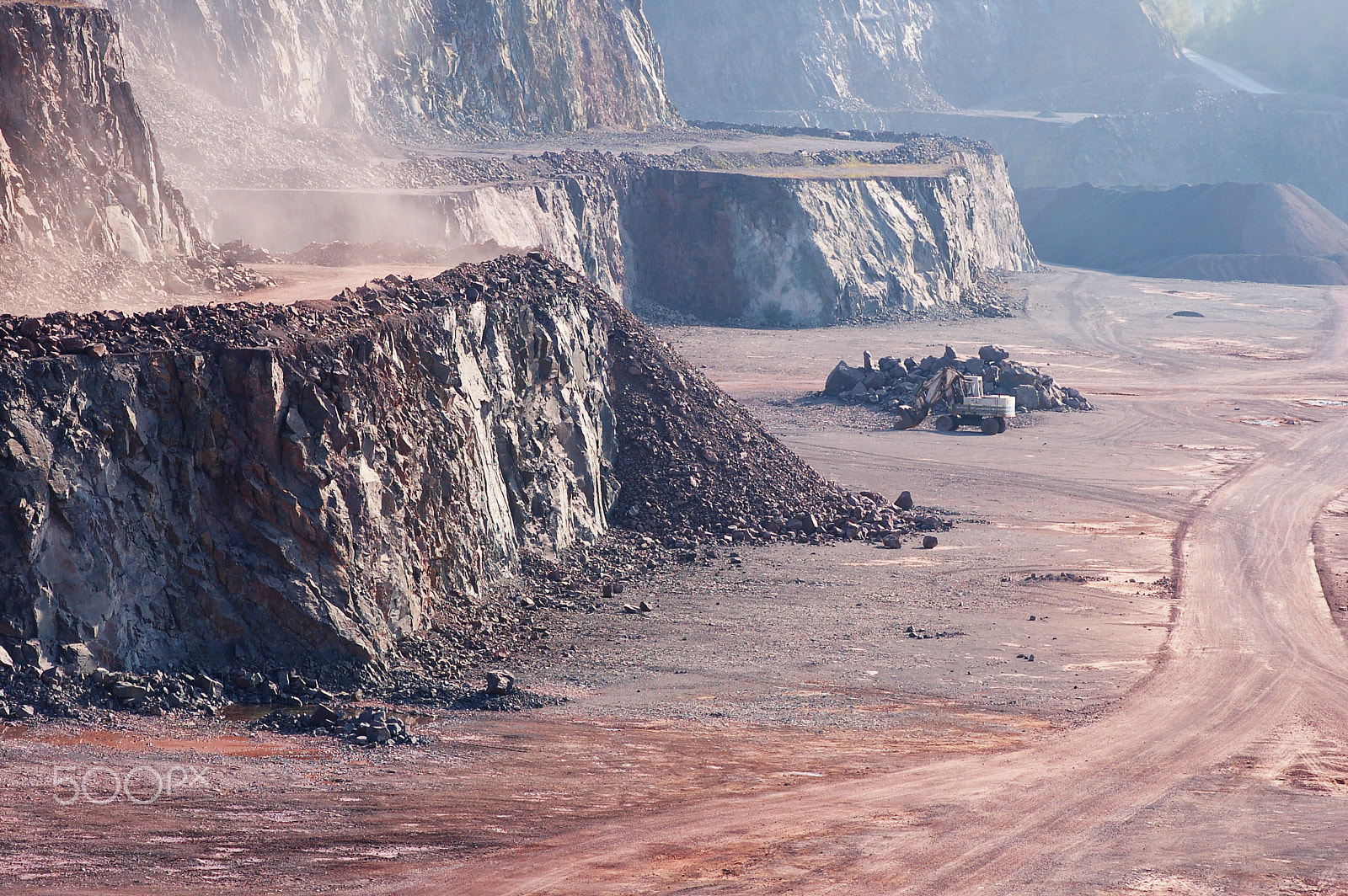 Nikon D50 sample photo. Aerial view over a quarry hole. mining industry. photography