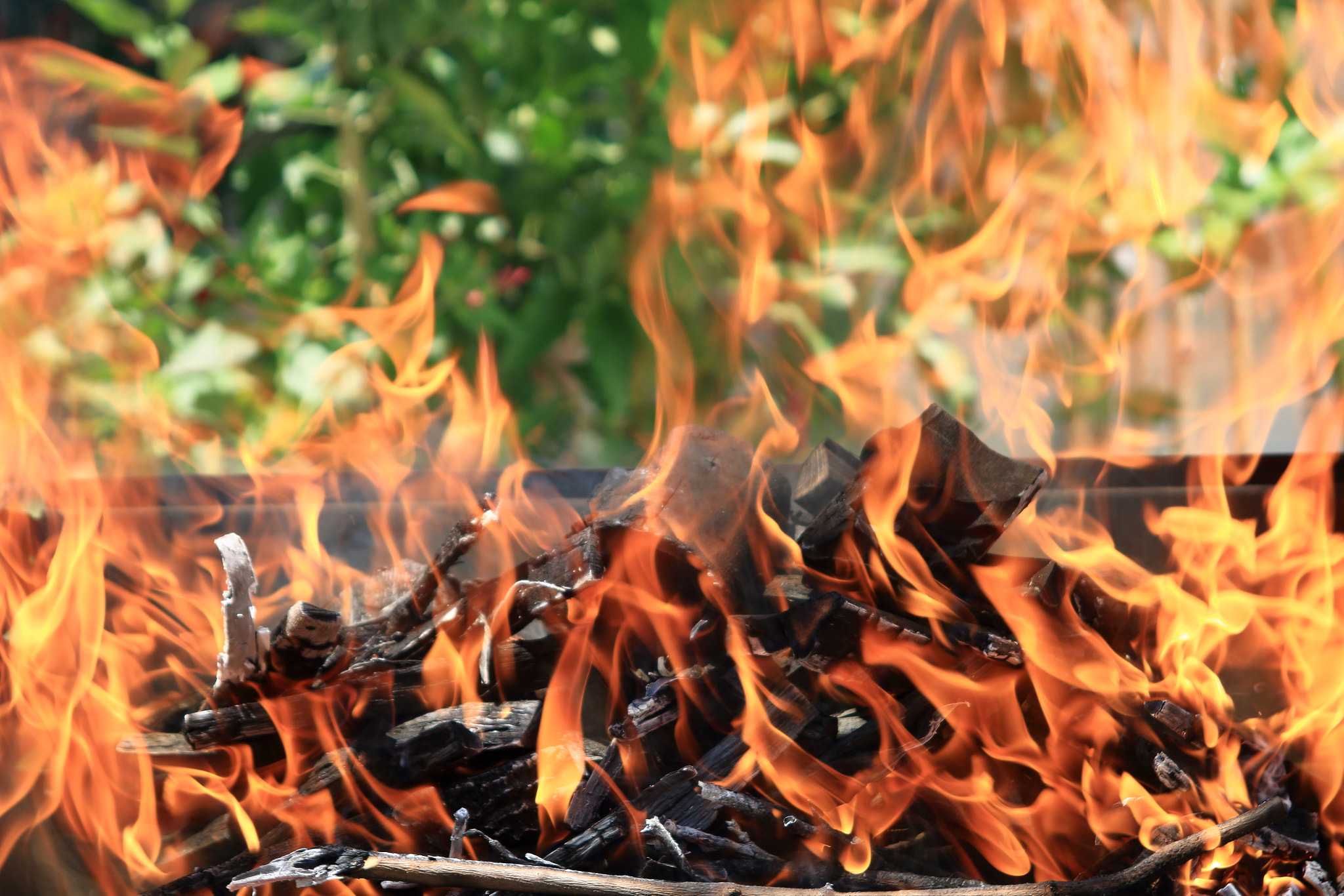 Canon EF 24-85mm F3.5-4.5 USM sample photo. Coal and fire in the grill photography