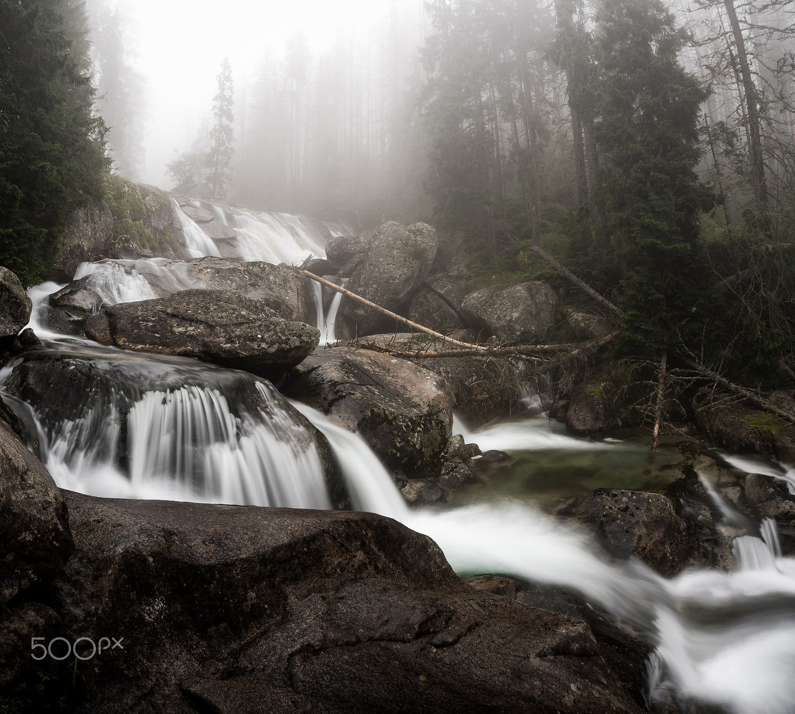 OLYMPUS M.12-50mm F3.5-6.3 sample photo. Foggy waterfall photography