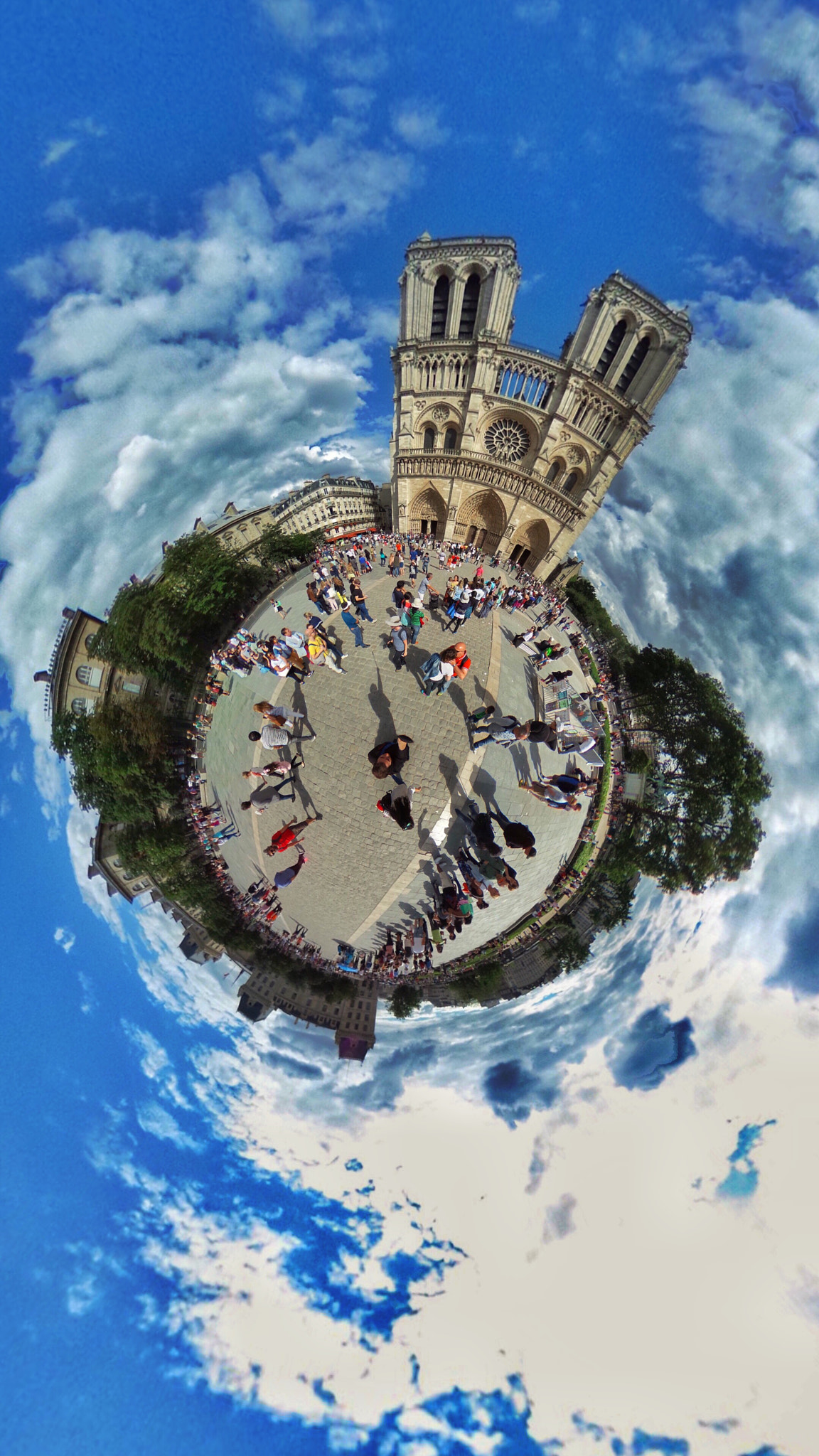 Ricoh Theta S sample photo. Notre dame photography