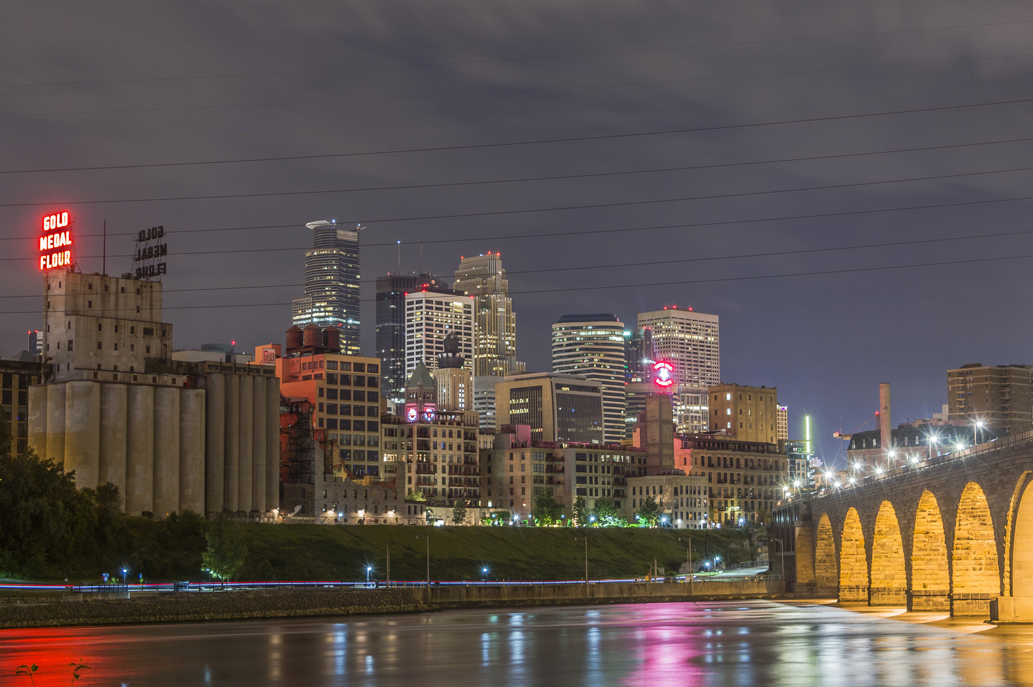 Nikon Df sample photo. Minneapolis skyline from stone arch bridge photography
