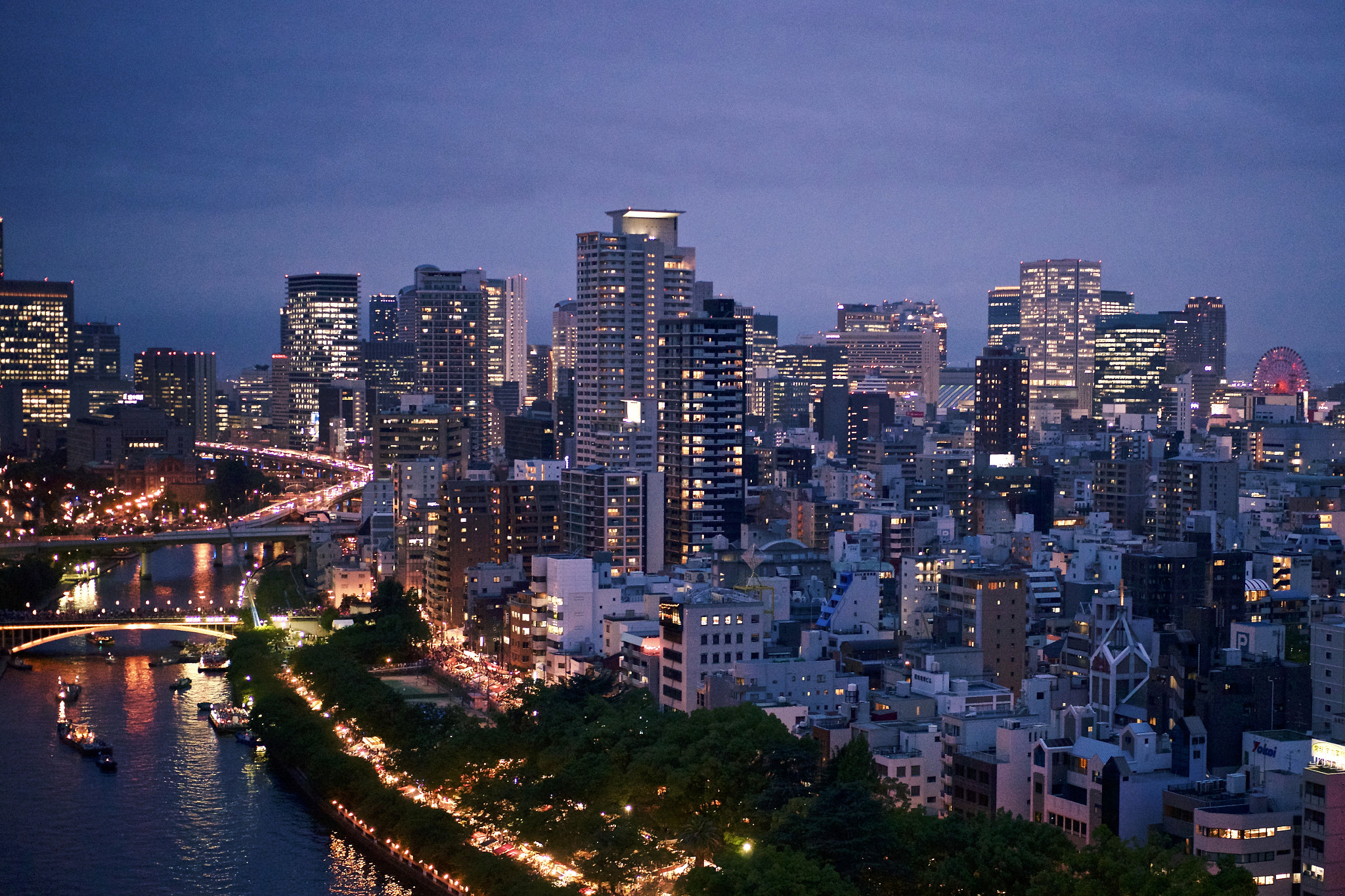 Sony 50mm F2.8 Macro sample photo. A night view of osaka photography