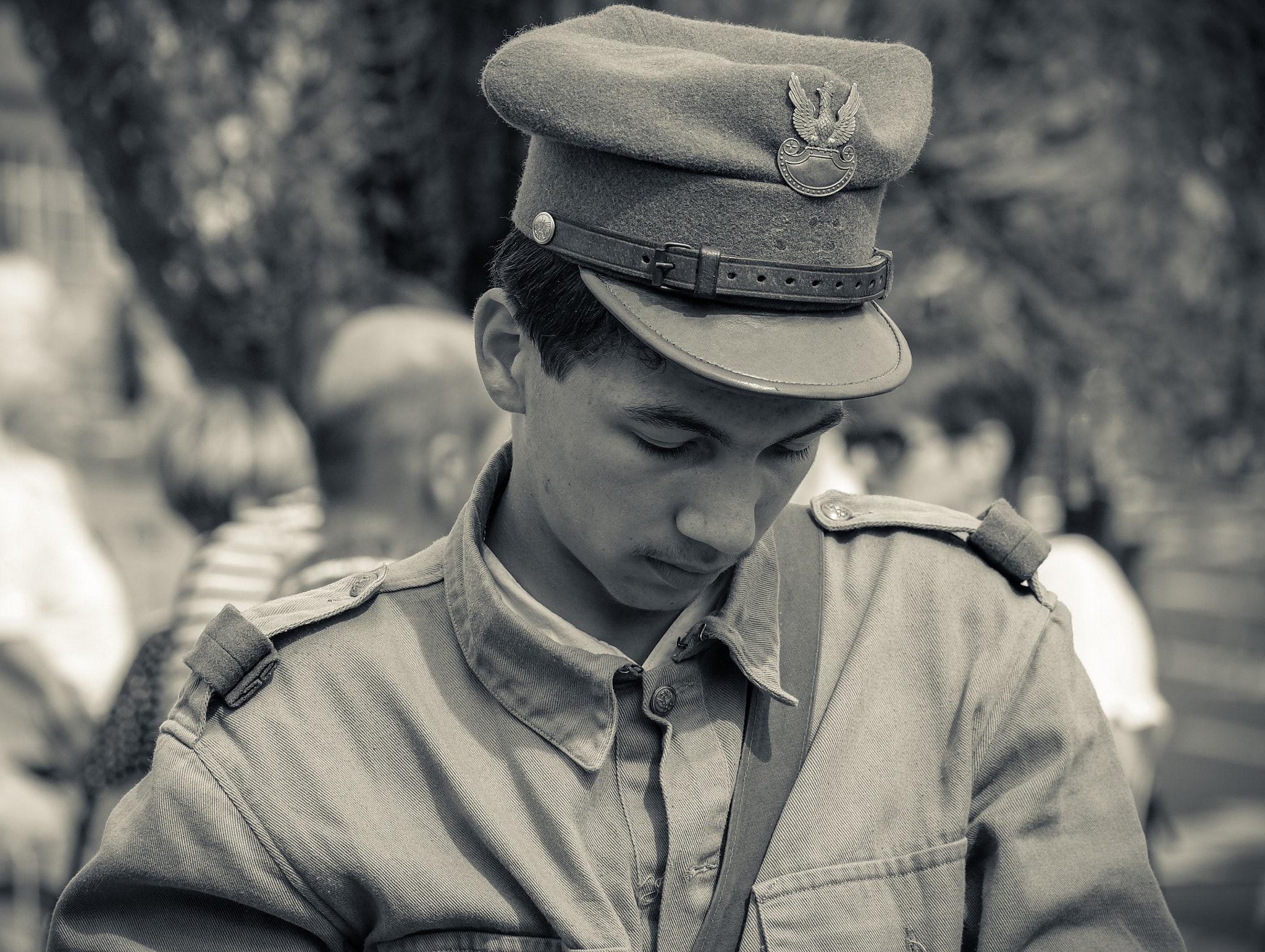 Fujifilm X-A1 + Fujifilm XC 50-230mm F4.5-6.7 OIS sample photo. Young soldier photography