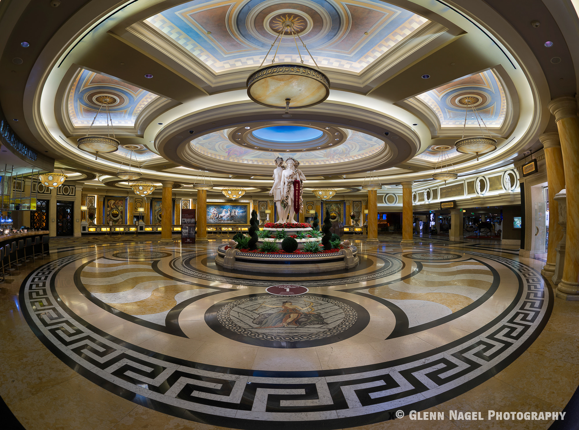 Nikon D800 + Sigma 15mm F2.8 EX DG Diagonal Fisheye sample photo. Caesar's palace photography