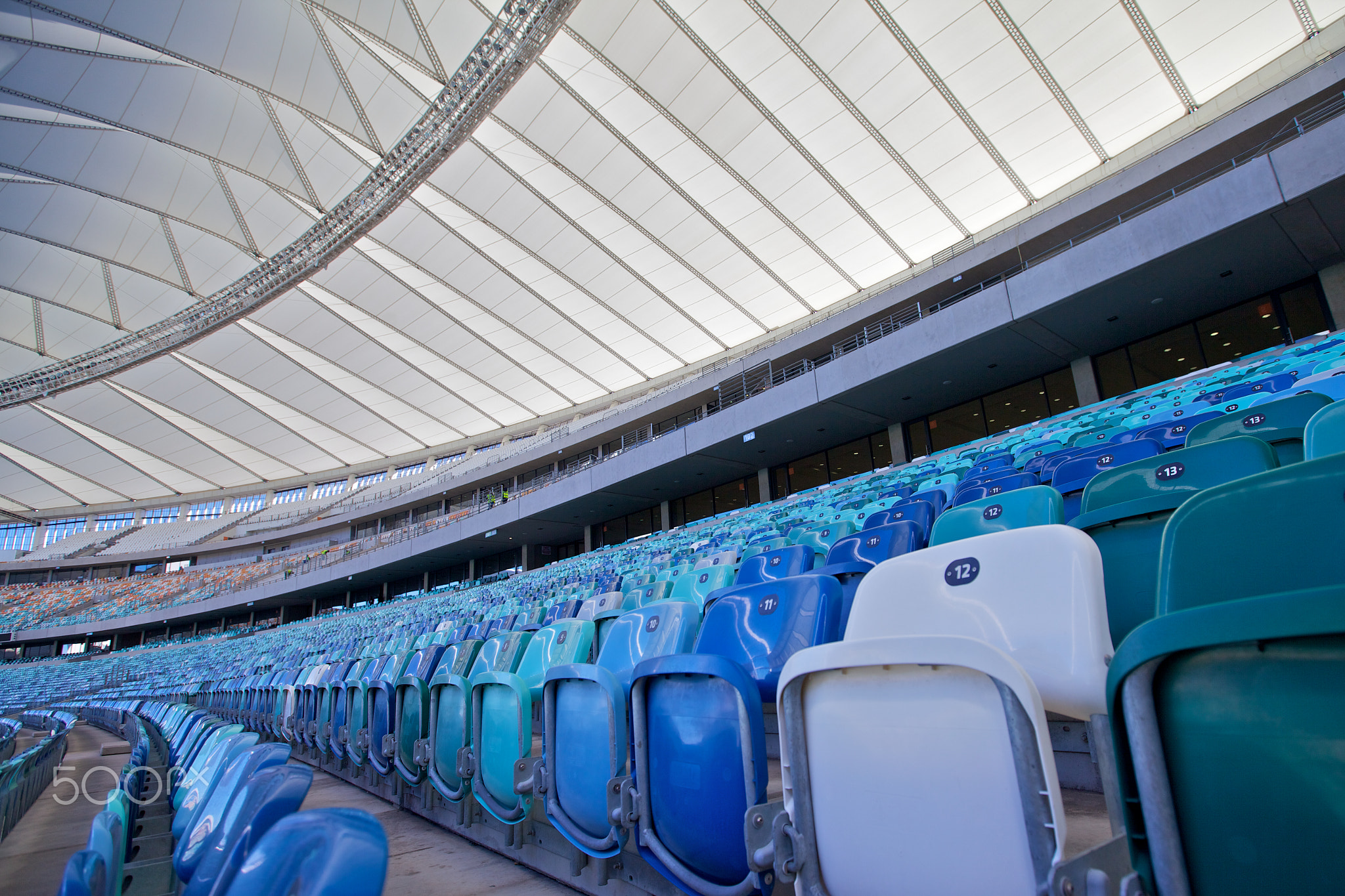 Moses Mabhida Stadium Fifa Football Seating Area and Covered by the Sails Roofing
