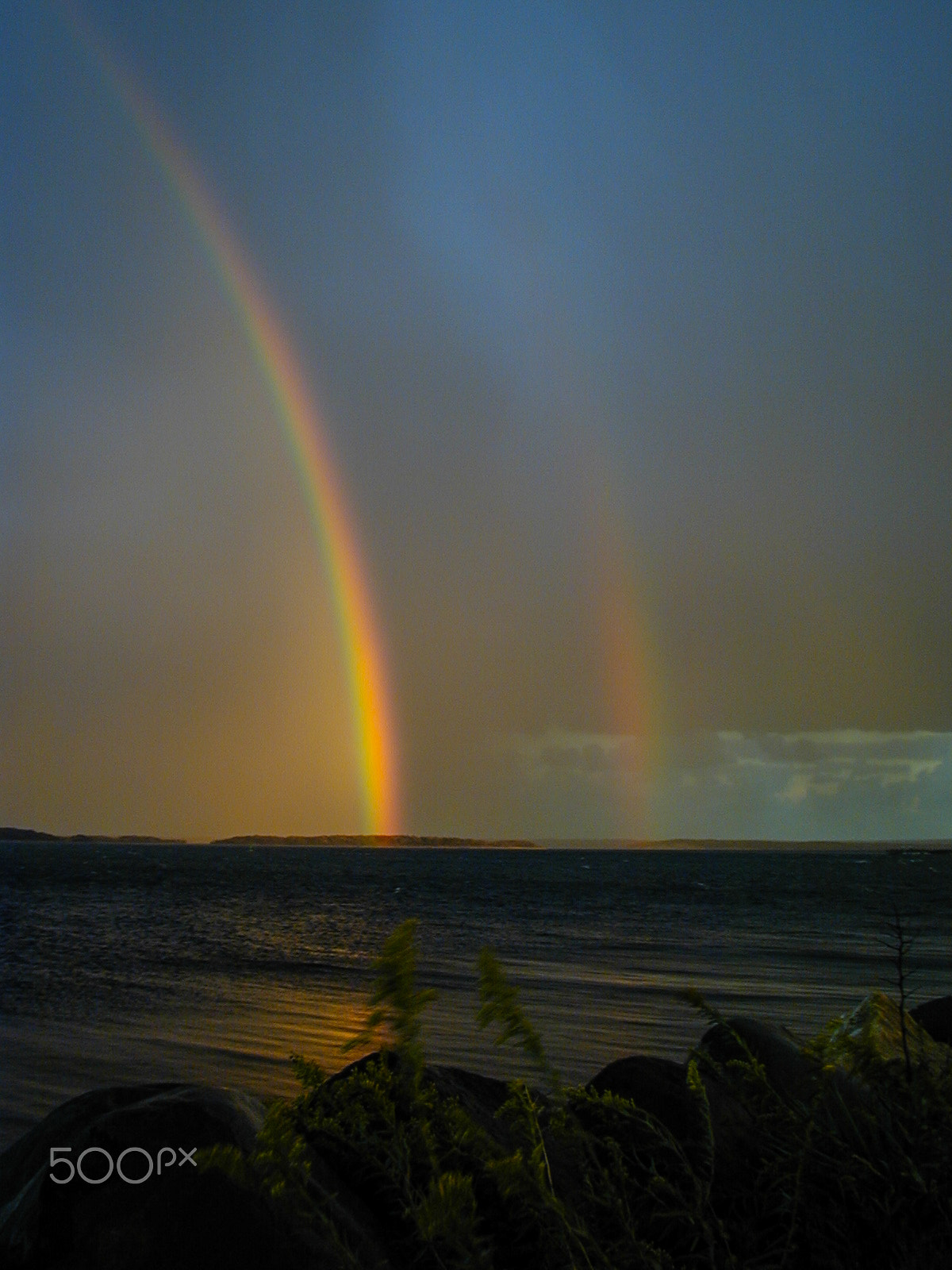 Olympus C2000Z sample photo. Double rainbow photography