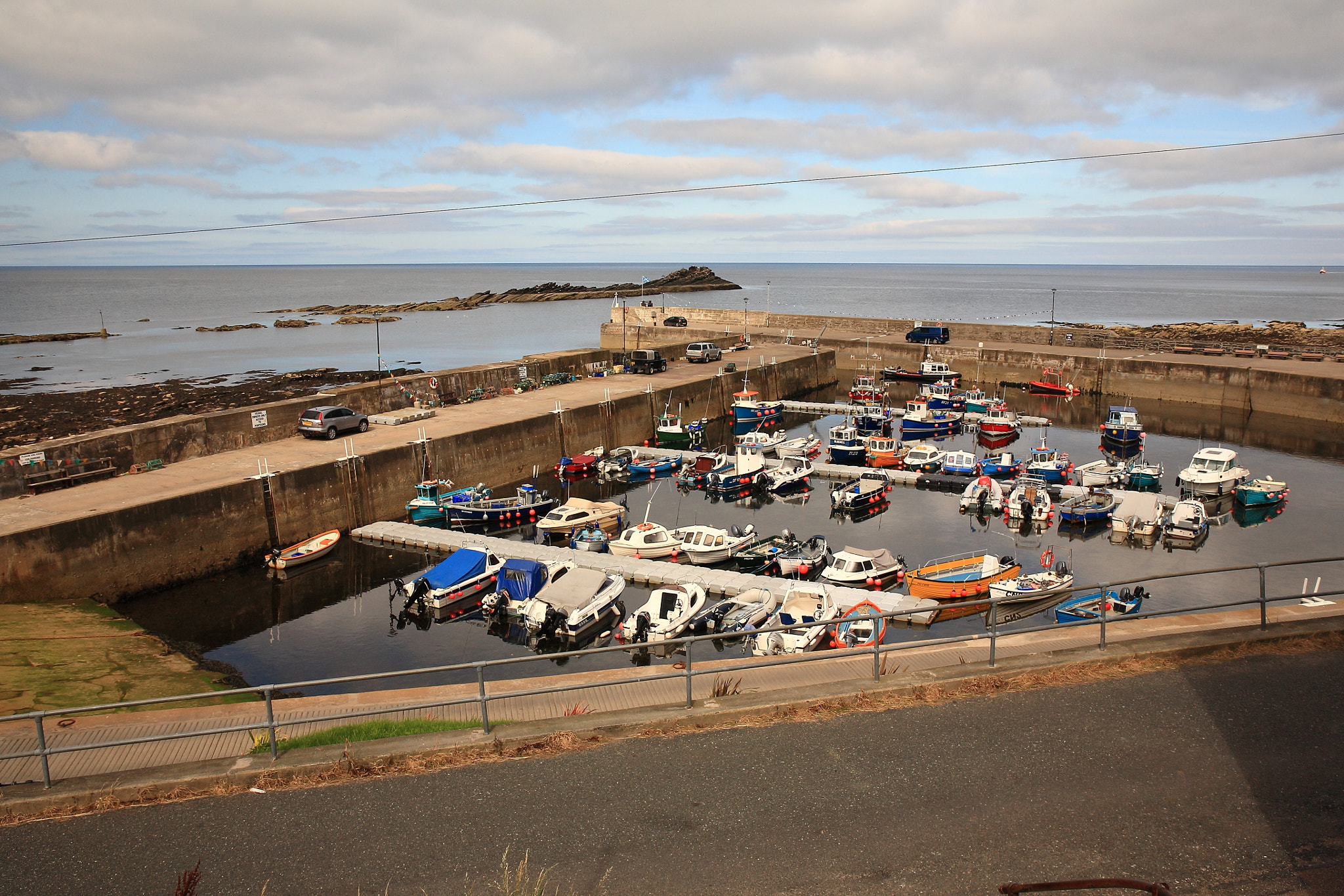 Canon EF 24-70mm F4L IS USM sample photo. Gardenstown harbour photography