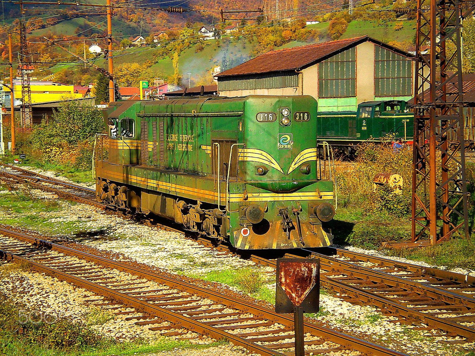 Olympus FE210,X775 sample photo. Diesel locomotive photography
