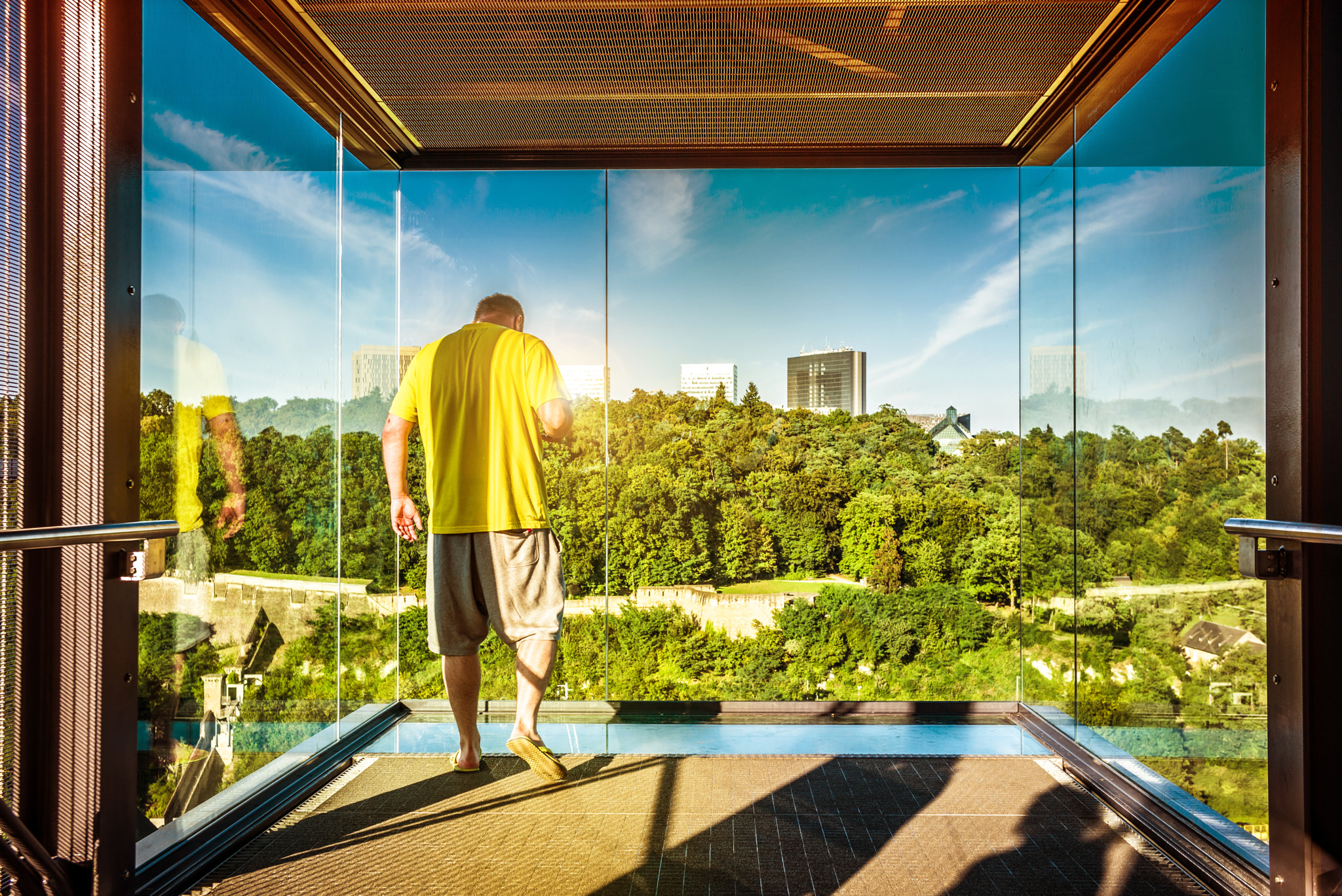 Summicron 1:2/50 Leitz sample photo. Panoramic elevator in luxembourg photography