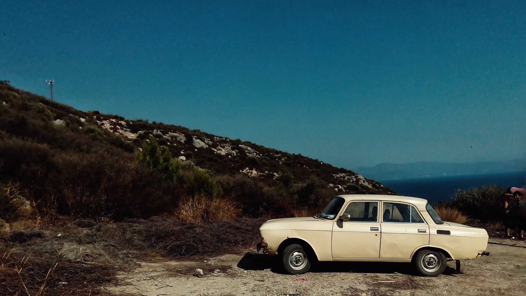 ZTE BLADE V580 sample photo. Abandoned moskvitch by the aegean sea photography
