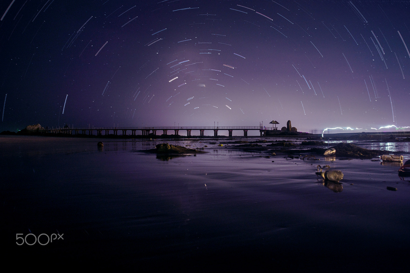 AF Zoom-Nikkor 28-80mm f/3.3-5.6G sample photo. Beach with stars photography