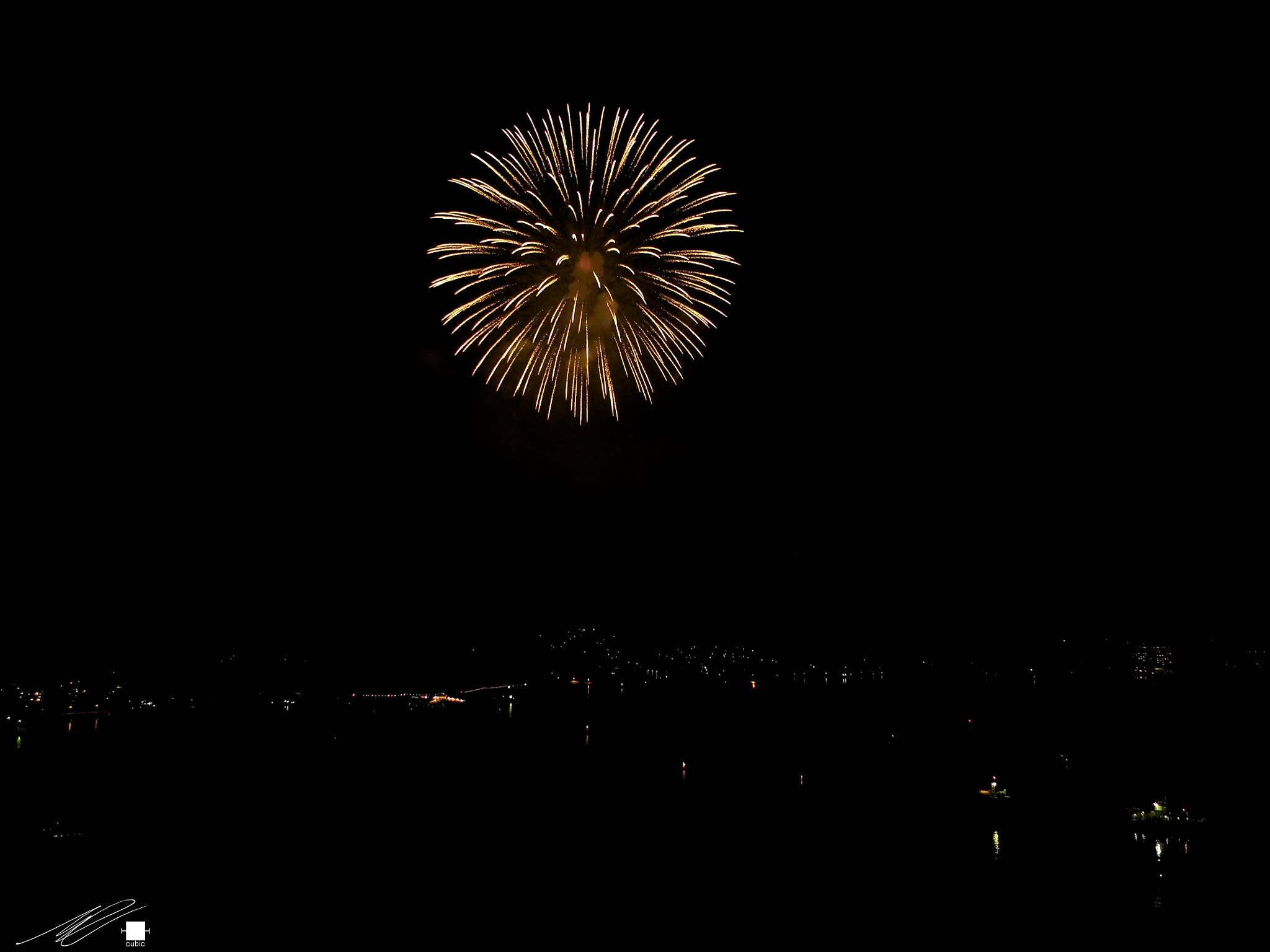 DJI FC550 sample photo. Firework from far sky photography