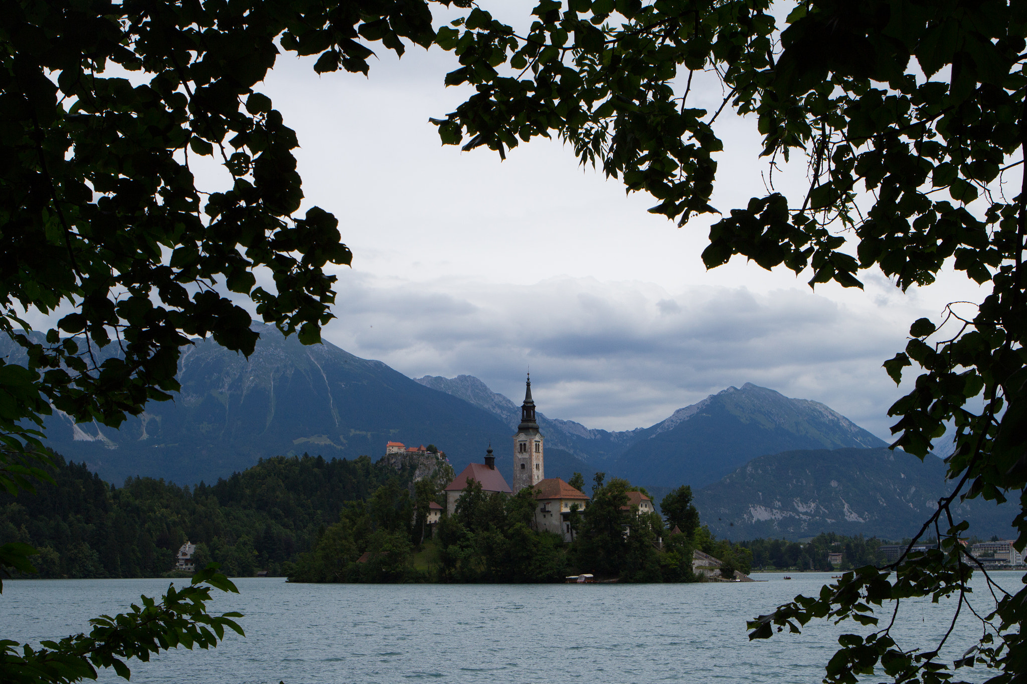 Canon EOS 100D (EOS Rebel SL1 / EOS Kiss X7) + Canon EF 24-70mm F2.8L USM sample photo. Lake bled monastery photography